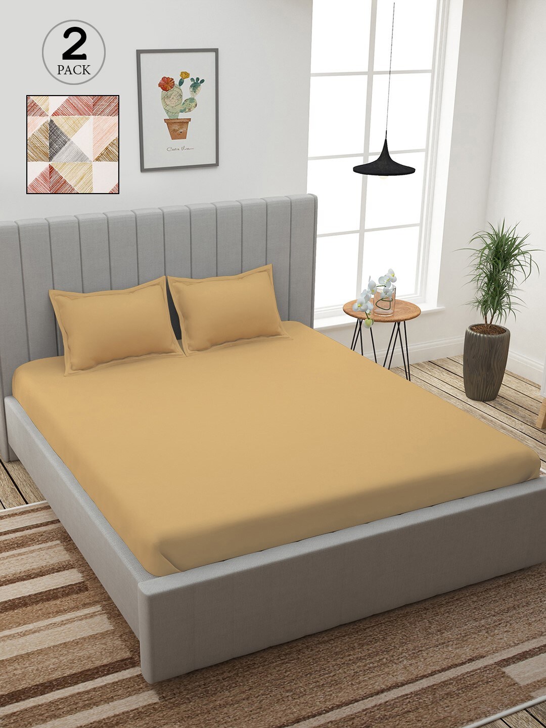 Story@home Beige & White Geometric 210 TC 2 King Bedsheet with 4 Pillow Covers
Story@home Beige & White Geometric 210 TC 2 King Bedsheet with 4 Pillow Covers