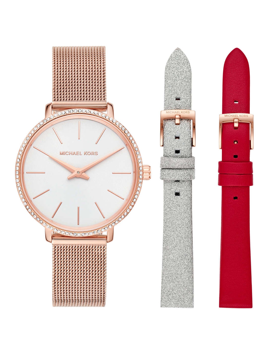 Michael Kors Women White Embellished Dial & Rose Gold-Plated Leather Bracelet Style Straps Analogue Watch
Michael Kors Women White Embellished Dial & Rose Gold-Plated Leather Bracelet Style Straps Analogue Watch