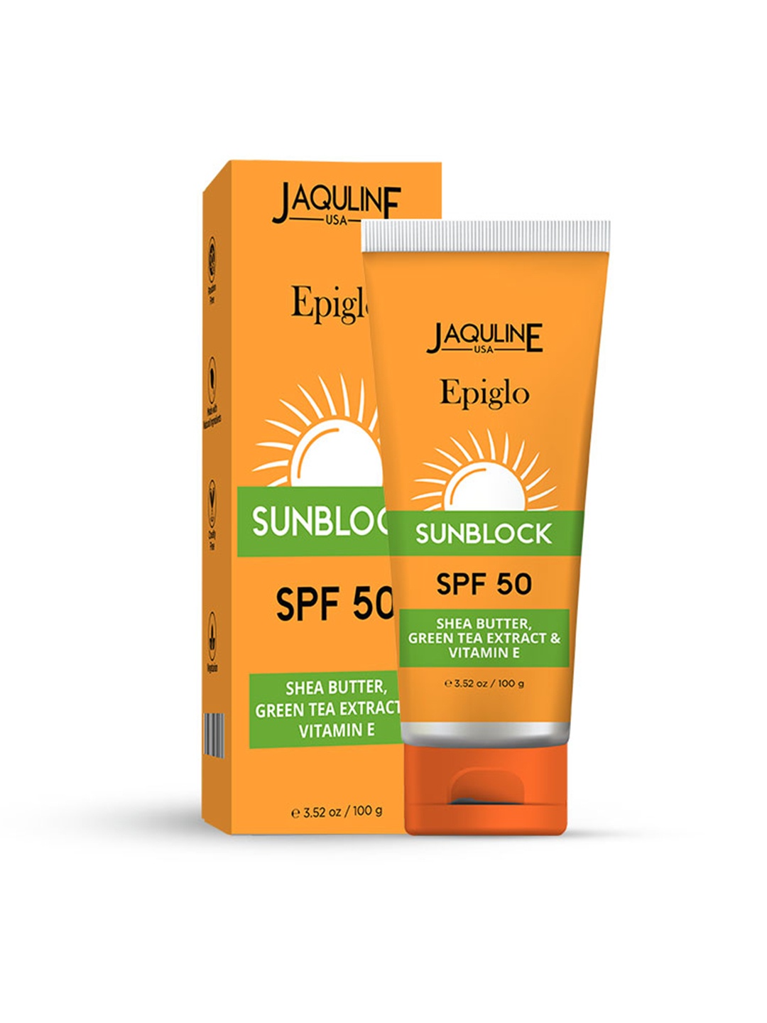 Jaquline USA Women Epiglo SunBlock With Shea Butter & Green Tea Extract SPF 50 100 gm, White
Jaquline USA Women Epiglo SunBlock With Shea Butter & Green Tea Extract SPF 50 100 gm, White