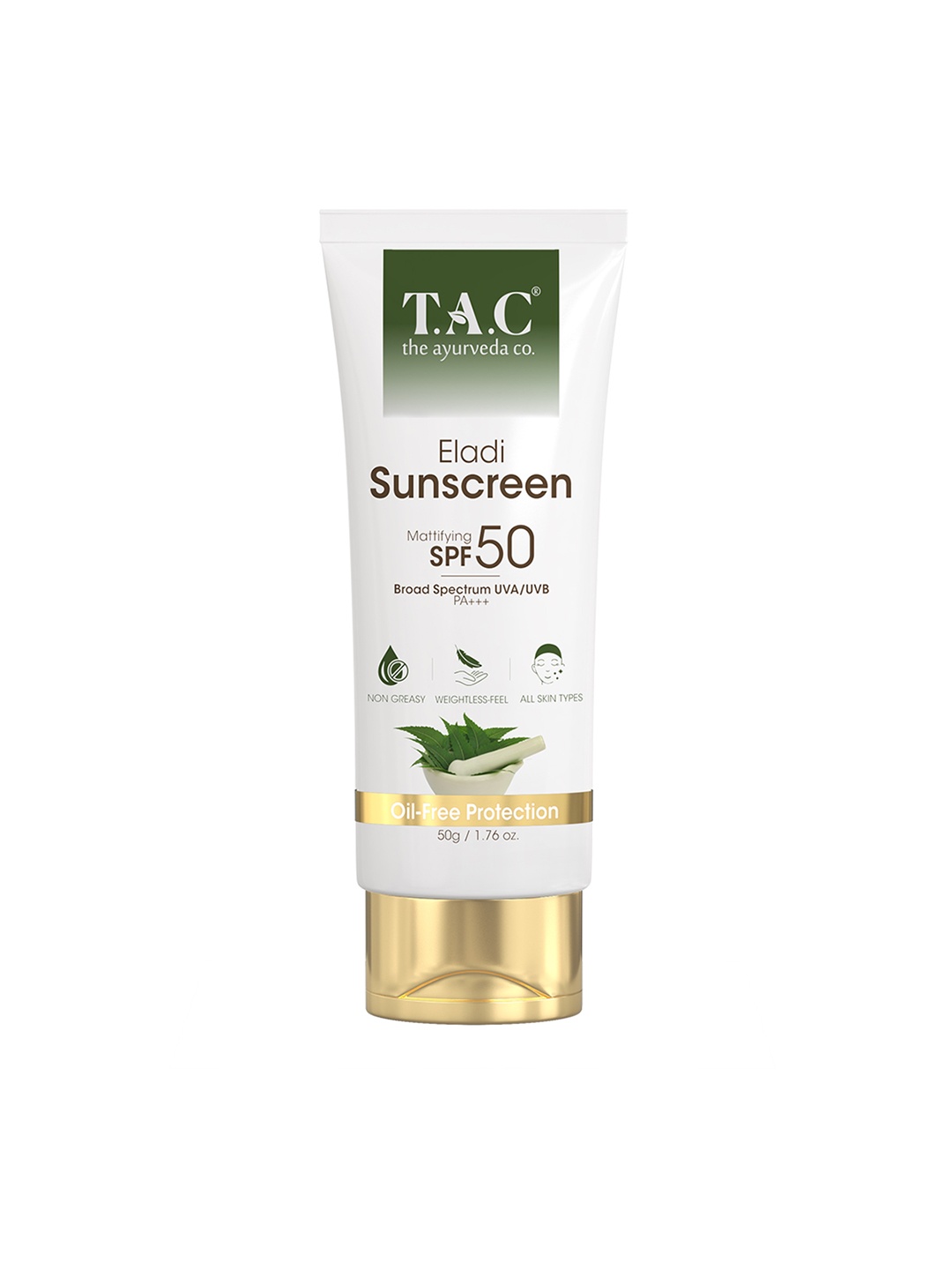 TAC - The Ayurveda Co. Eladi & Aloevera Matifying Sunscreen With SPF 50 - 50 g, White
TAC - The Ayurveda Co. Eladi & Aloevera Matifying Sunscreen With SPF 50 - 50 g, White