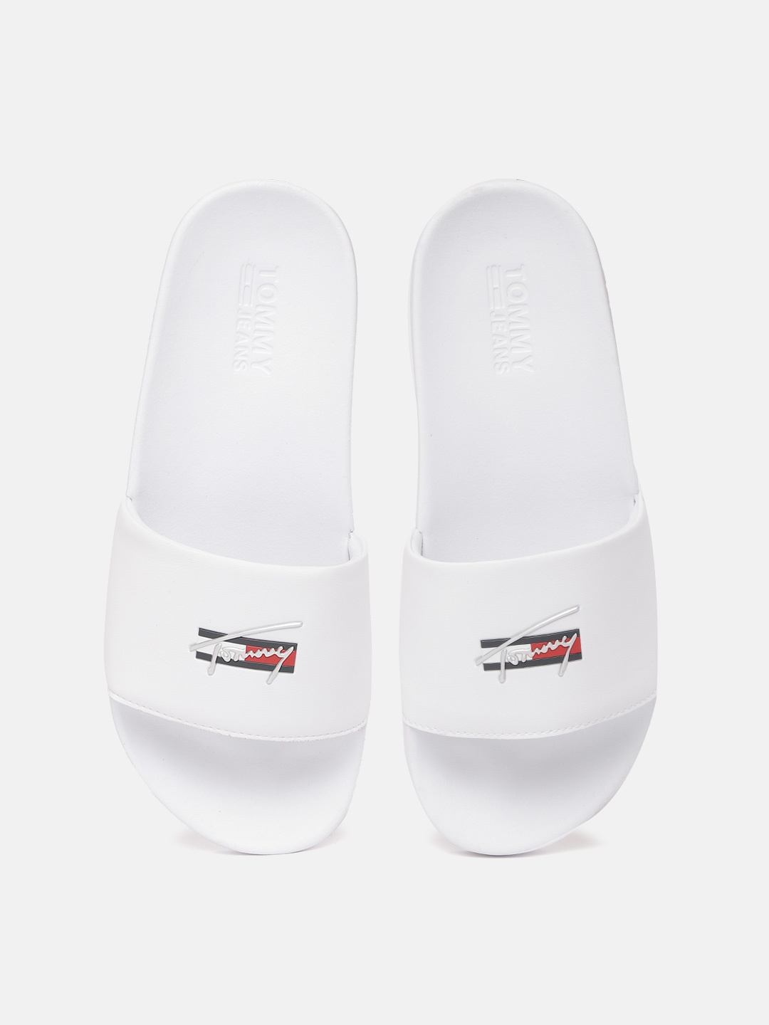 Tommy Hilfiger Women White Brand Logo Detail Sliders