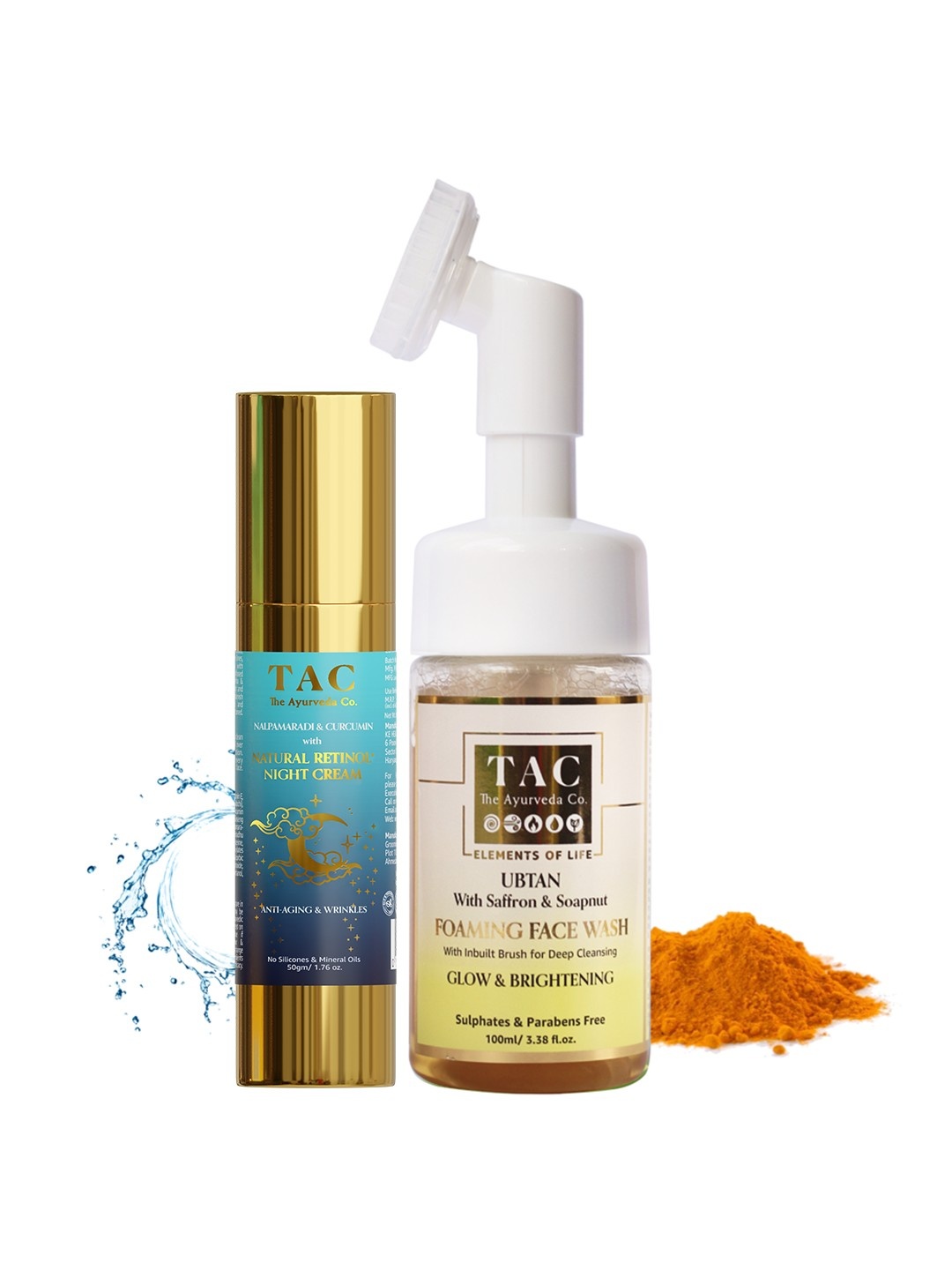 TAC - The Ayurveda Co. Anti Aging Night Cream & Ubtan Foaming Face Wash for Glowing Face, White
TAC - The Ayurveda Co. Anti Aging Night Cream & Ubtan Foaming Face Wash for Glowing Face, White