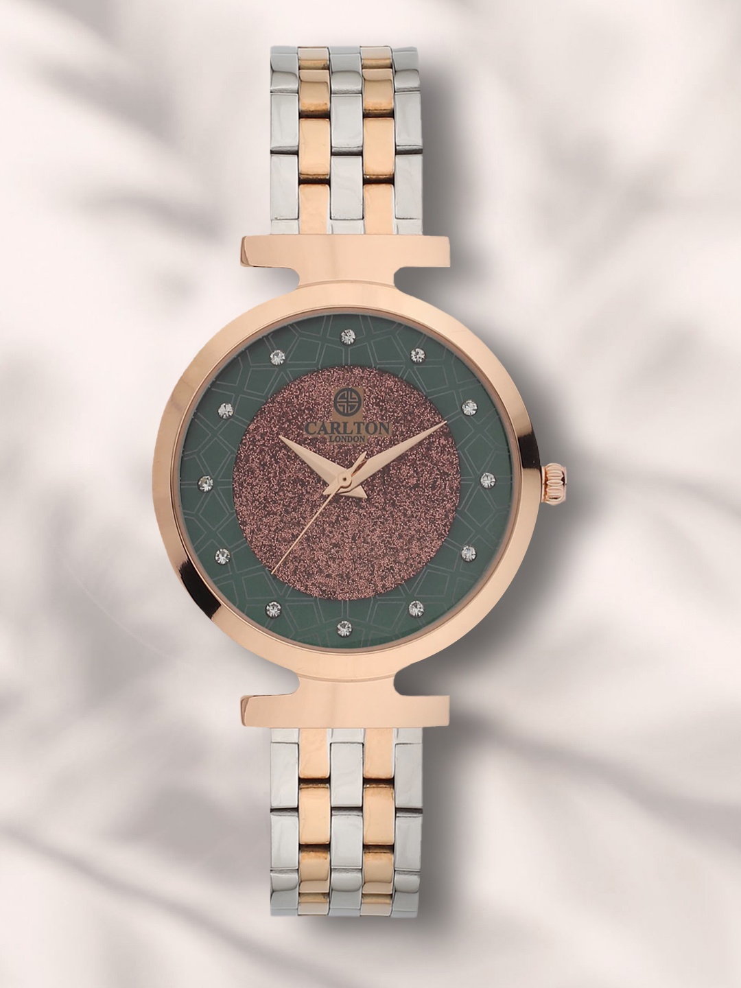 Carlton London Women Green Brass Embellished Dial & Multicoloured Bracelet Style Straps Analogue Watch, Gold
Carlton London Women Green Brass Embellished Dial & Multicoloured Bracelet Style Straps Analogue Watch, Gold