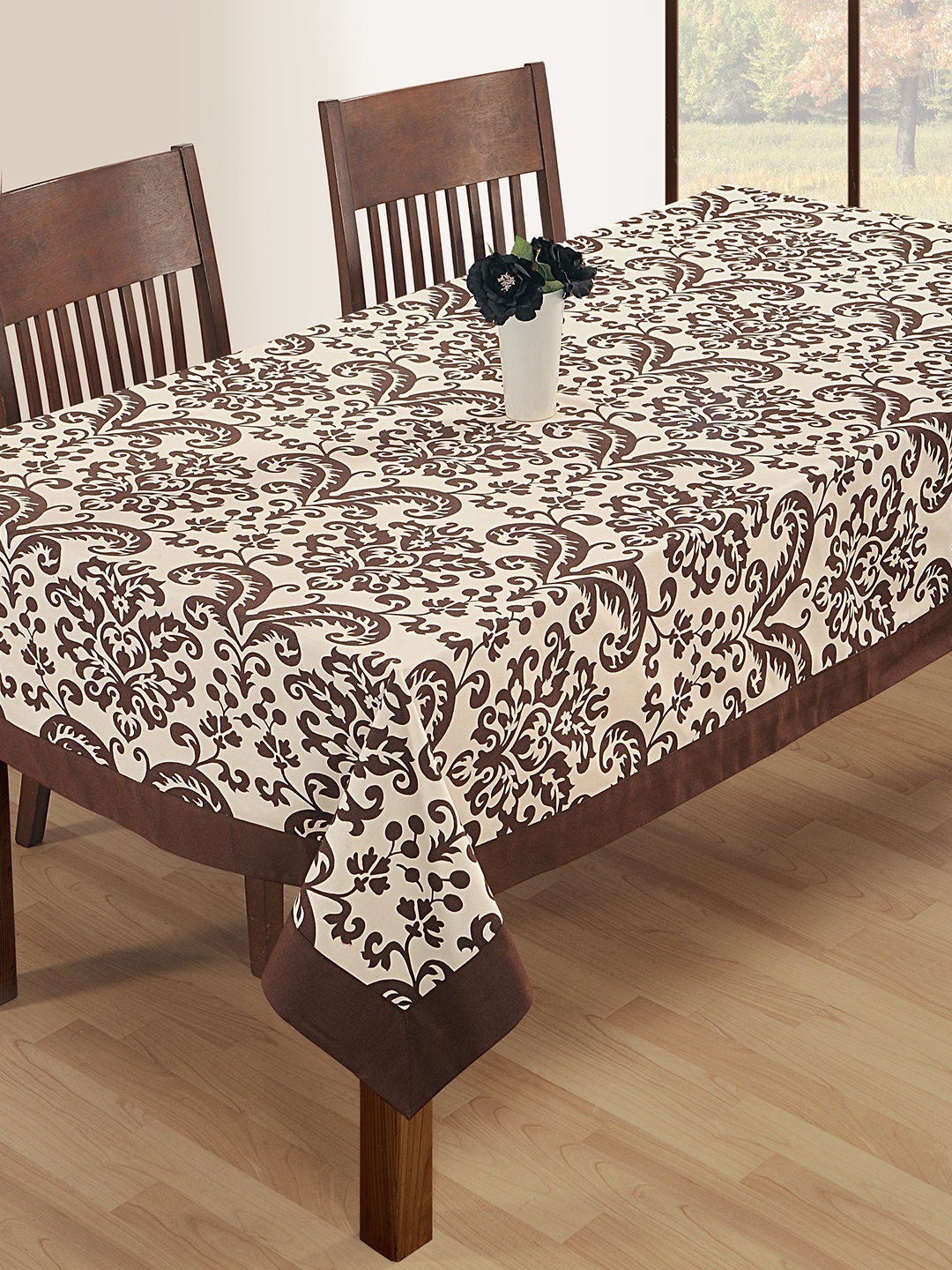 SWAYAM Off-White & Coffee Brown Rectangular Ethnic Print 90" x 60" Cotton Table Cover
SWAYAM Off-White & Coffee Brown Rectangular Ethnic Print 90" x 60" Cotton Table Cover