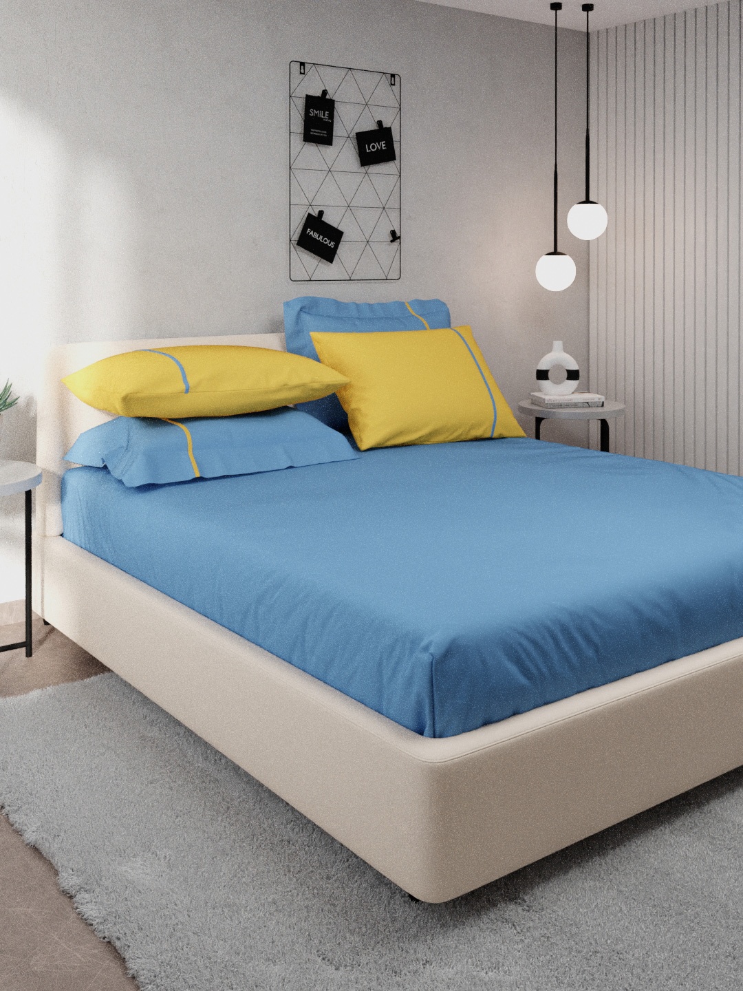 Stoa Paris Blue & Yellow Solid 144 TC Cotton King Size Bedsheet with 4 Pillow Covers
Stoa Paris Blue & Yellow Solid 144 TC Cotton King Size Bedsheet with 4 Pillow Covers