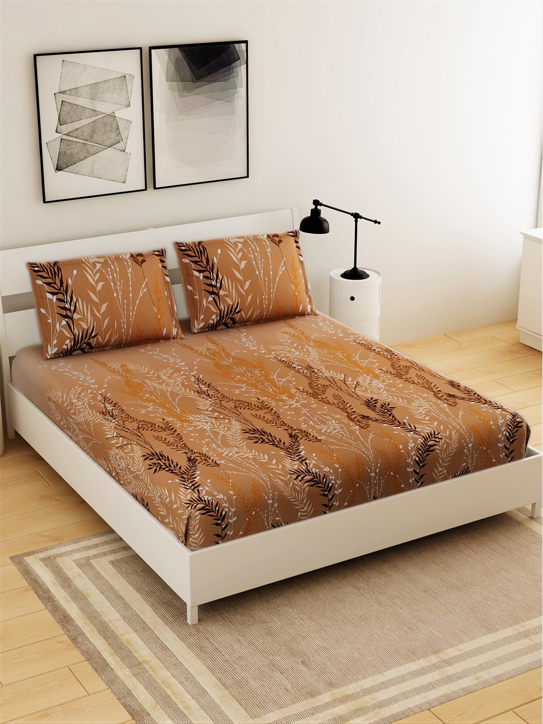 Salona Bichona Camel Brown & White Floral 120 TC Queen Bedsheet with 2 Pillow Covers
Salona Bichona Camel Brown & White Floral 120 TC Queen Bedsheet with 2 Pillow Covers