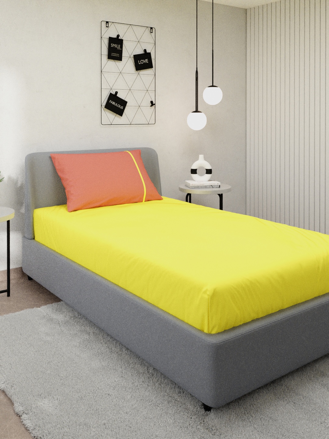 Stoa Paris Lime Green & Peach Solid 144 TC Cotton Single Bedsheet with 1 Pillow Covers
Stoa Paris Lime Green & Peach Solid 144 TC Cotton Single Bedsheet with 1 Pillow Covers