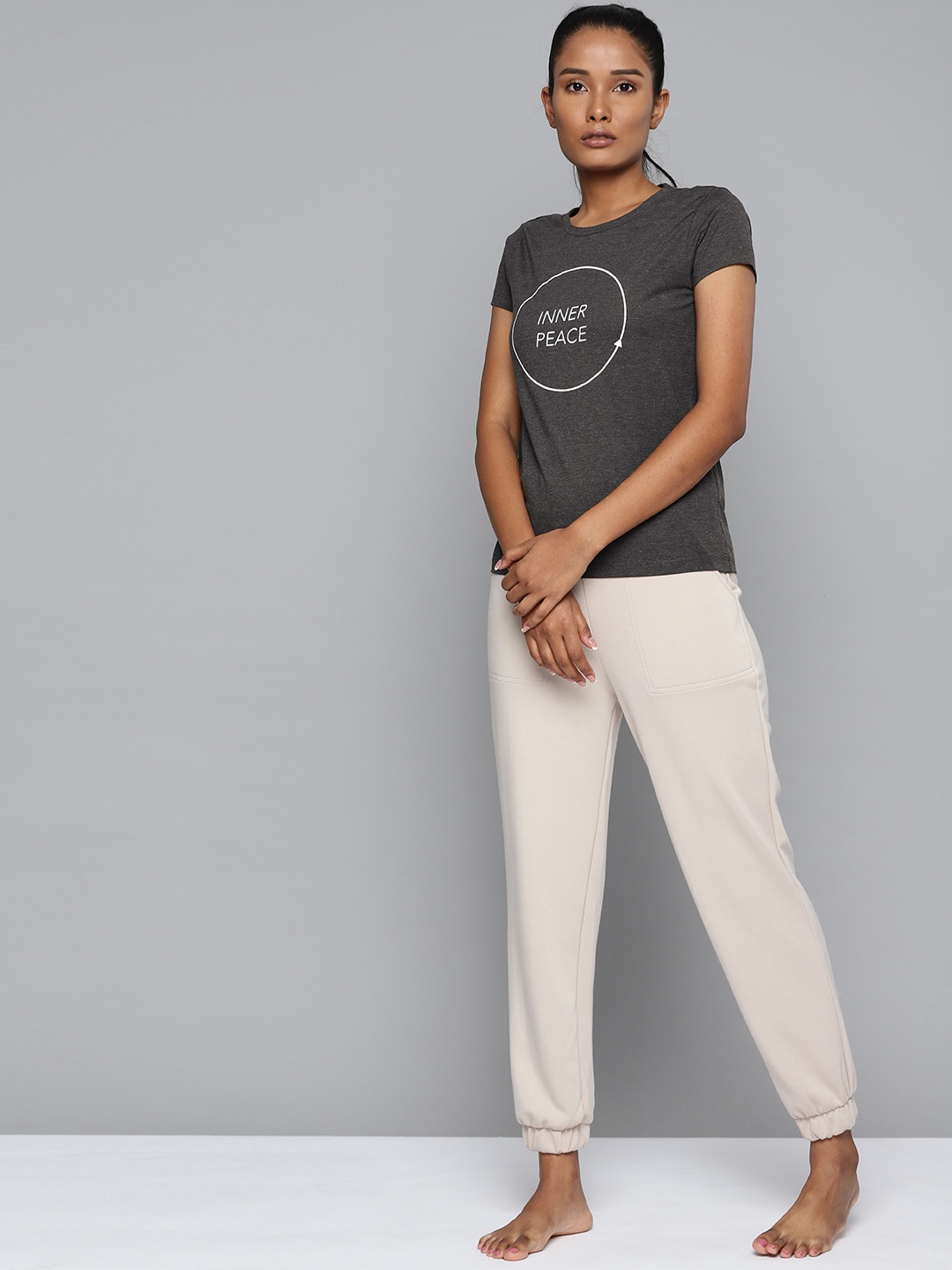HRX By Hrithik Roshan Yoga Women Anthra Melange Typography Sustainable T-shirt, Charcoal
HRX By Hrithik Roshan Yoga Women Anthra Melange Typography Sustainable T-shirt, Charcoal