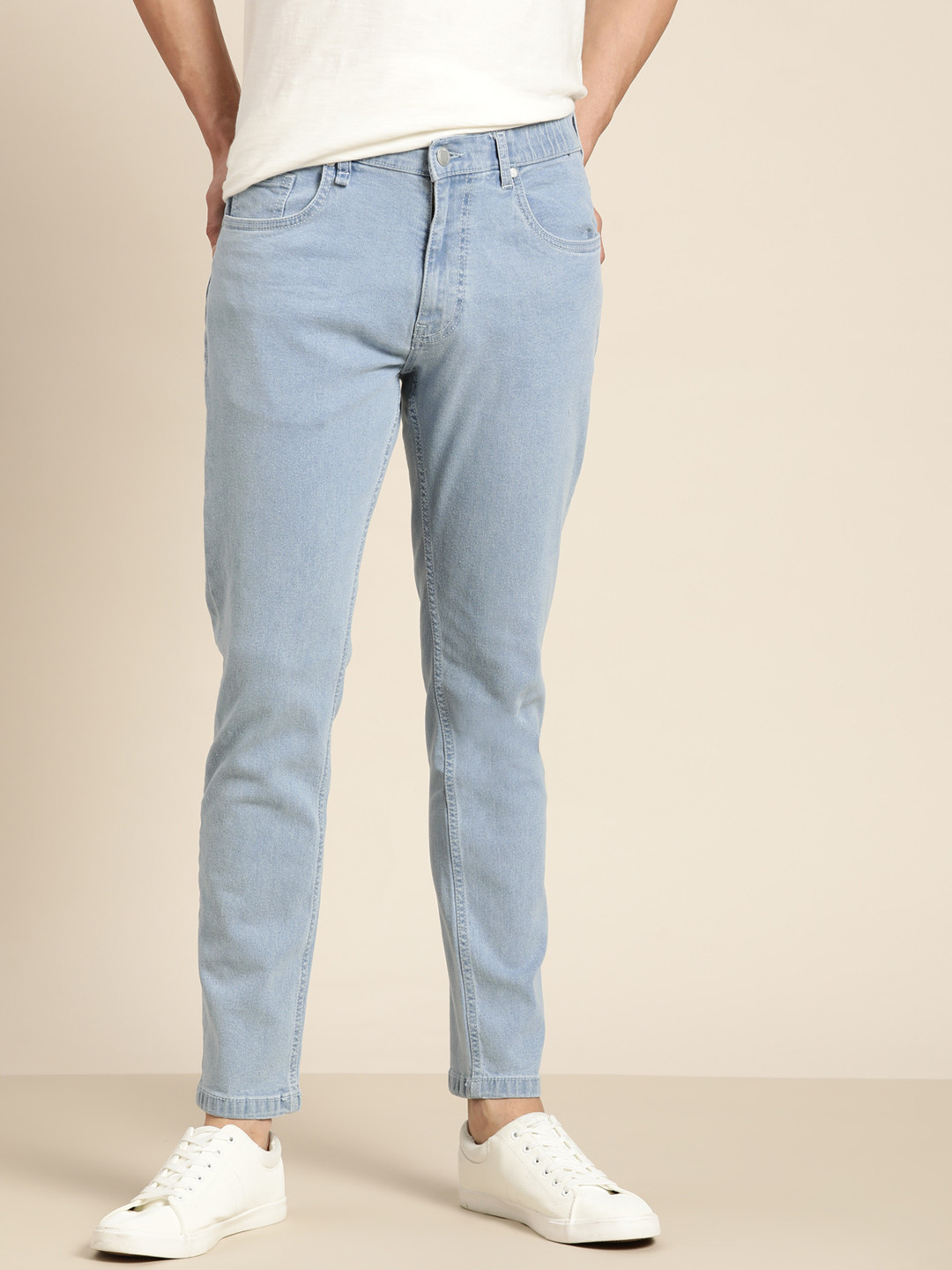 ether Men Blue Tapered Fit Stretchable Jeans 
ether Men Blue Tapered Fit Stretchable Jeans