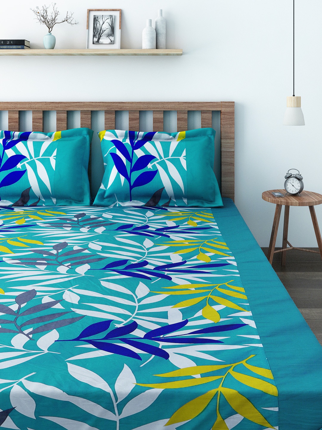 SWAYAM Teal Blue 180 TC Fine Cotton Double Fitted Bedsheet with 2 Pillow Covers
SWAYAM Teal Blue 180 TC Fine Cotton Double Fitted Bedsheet with 2 Pillow Covers