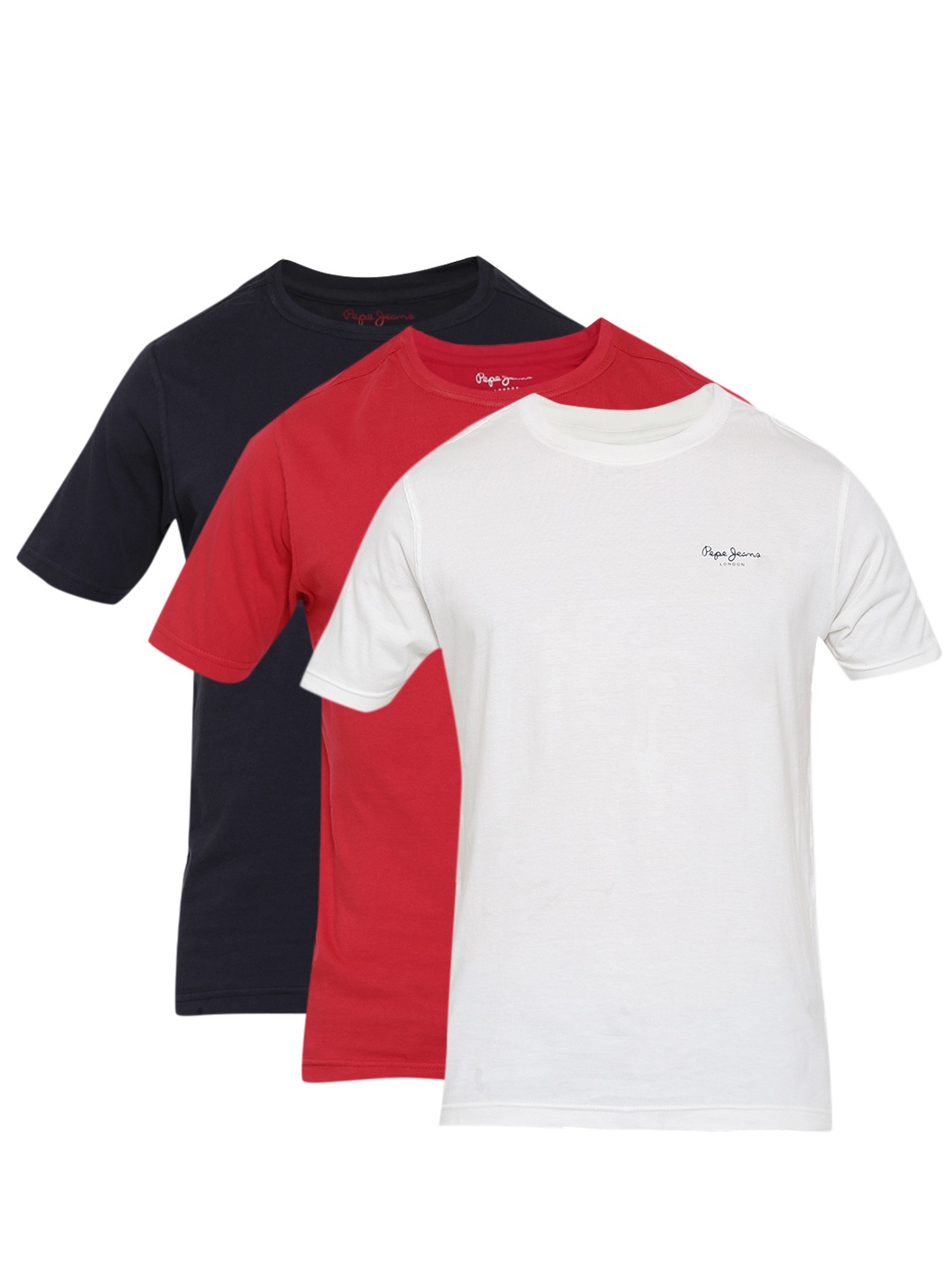 Pepe Jeans Men Pack of 3 T-shirts, White