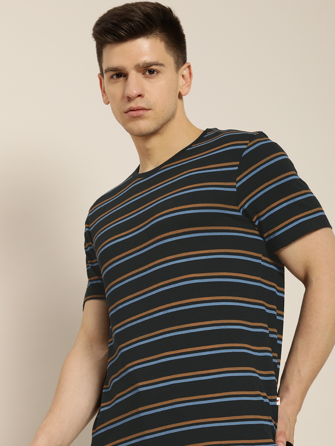 Invictus Indoor Men Black & Mustard Yellow Stripes Printed Pure Cotton Casual T-shirt
Invictus Indoor Men Black & Mustard Yellow Stripes Printed Pure Cotton Casual T-shirt