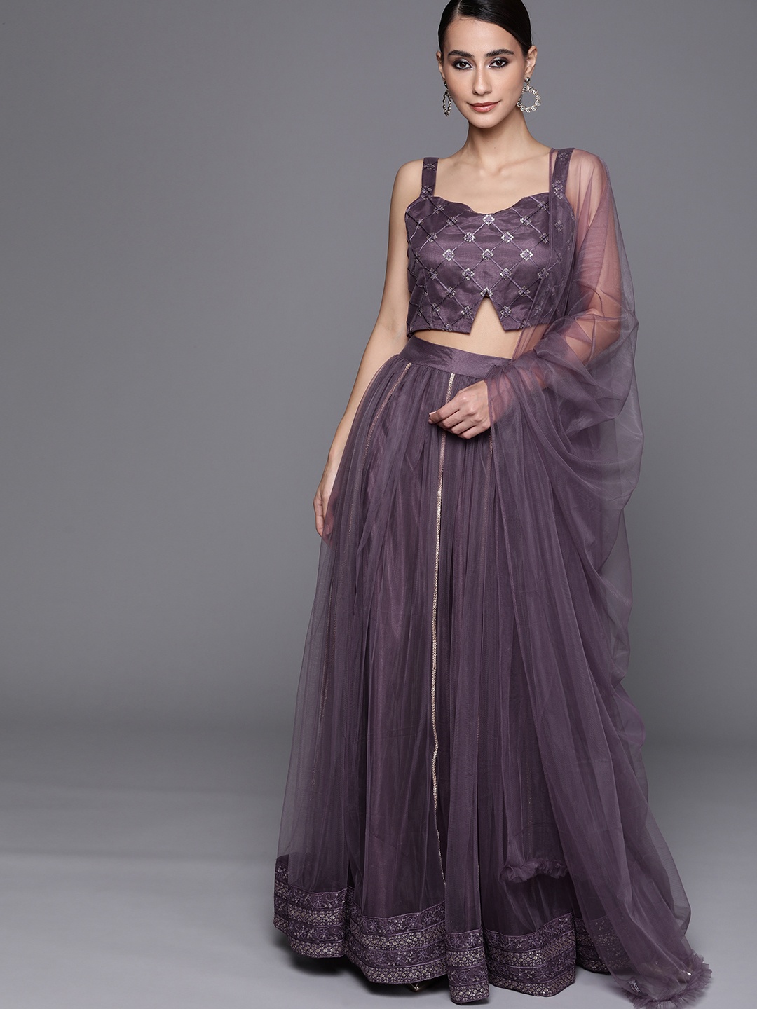 Inddus Purple Embroidered Sequinned Semi-Stitched Lehenga & Unstitched Blouse With Dupatta
Inddus Purple Embroidered Sequinned Semi-Stitched Lehenga & Unstitched Blouse With Dupatta