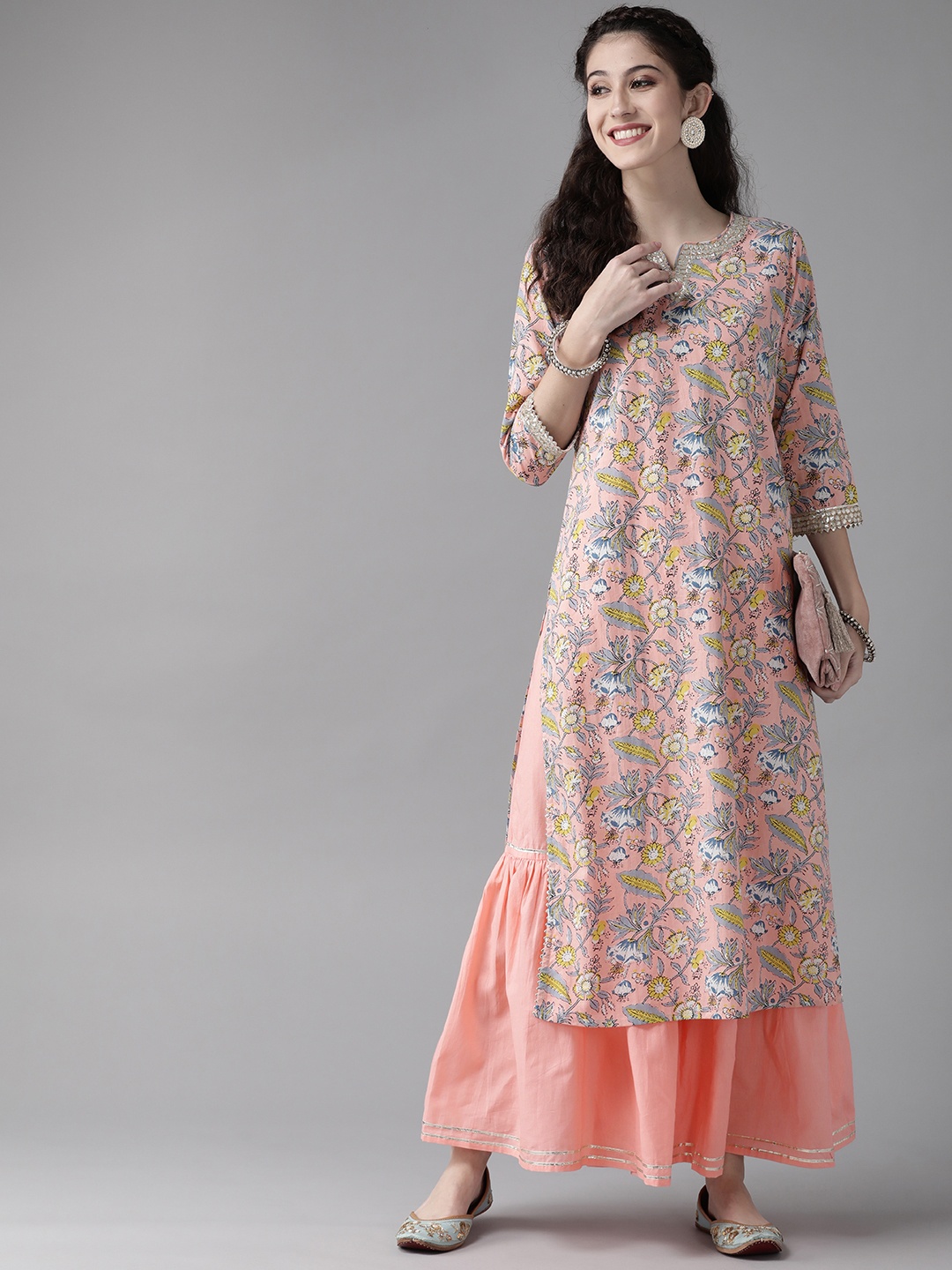 Indo Era Women Pink Ethnic Motifs Print Regular Gotta Patti Pure Cotton Kurta with Sharara
Indo Era Women Pink Ethnic Motifs Print Regular Gotta Patti Pure Cotton Kurta with Sharara