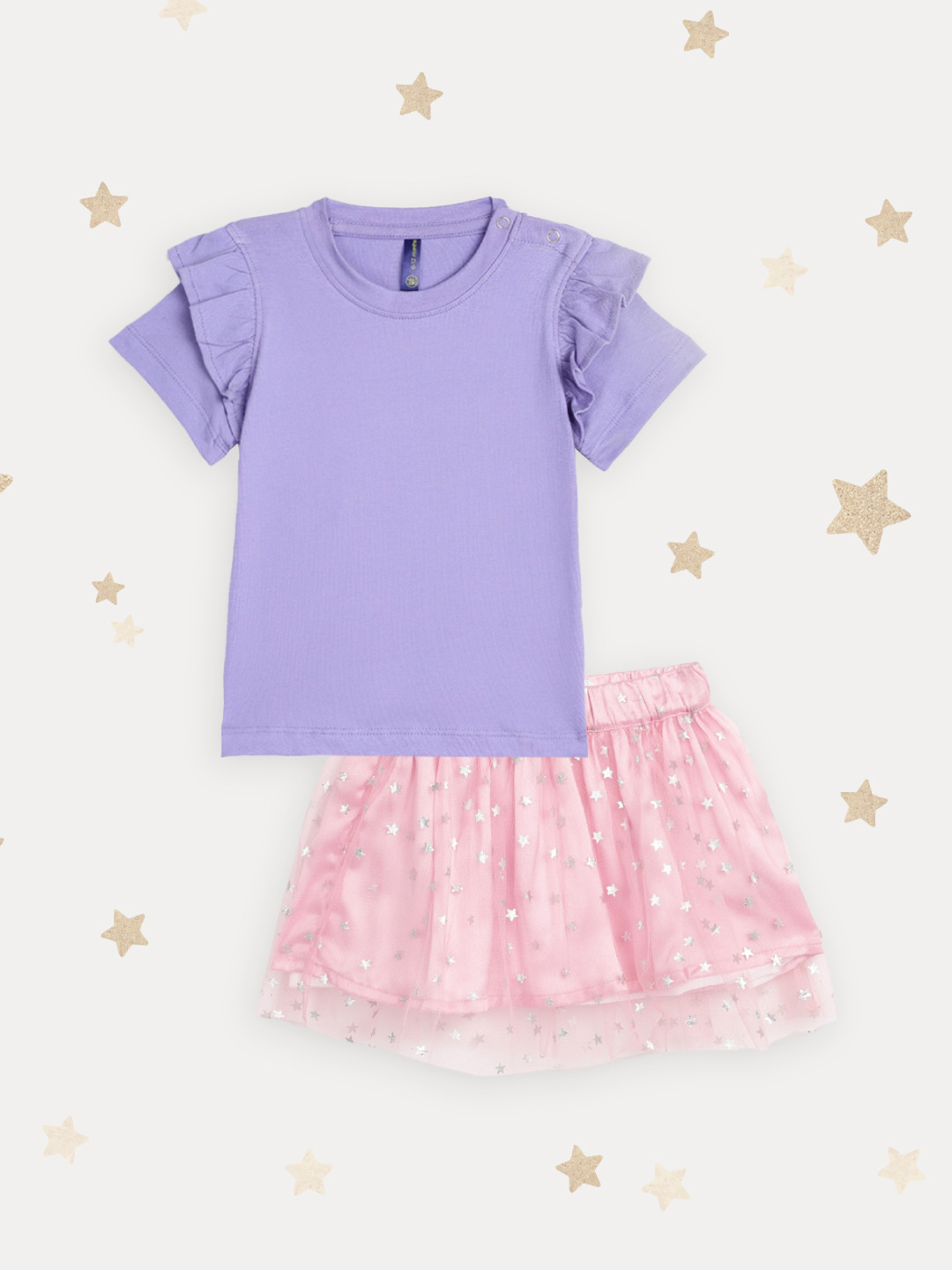 YK Infant Girls Purple & Pink Solid Top with Skirt
YK Infant Girls Purple & Pink Solid Top with Skirt
