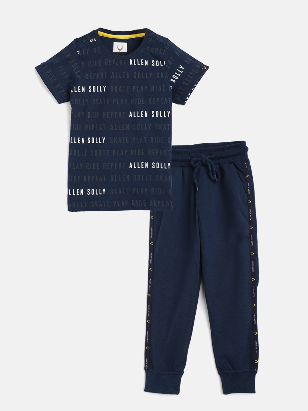 Allen Solly Junior Boys Navy Blue & Charcoal Grey Printed Cotton T-shirt with Joggers
Allen Solly Junior Boys Navy Blue & Charcoal Grey Printed Cotton T-shirt with Joggers