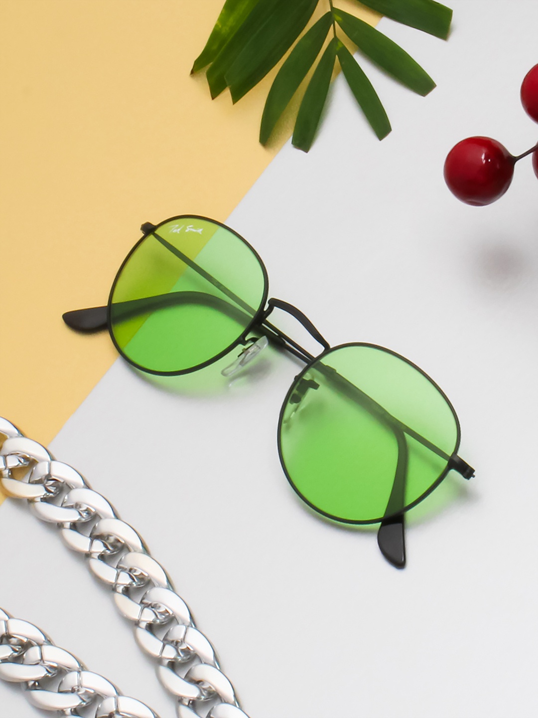 Ted Smith Unisex Green Lens & Black Round Sunglasses with UV Protected Lens - MOON_C9
Ted Smith Unisex Green Lens & Black Round Sunglasses with UV Protected Lens - MOON_C9