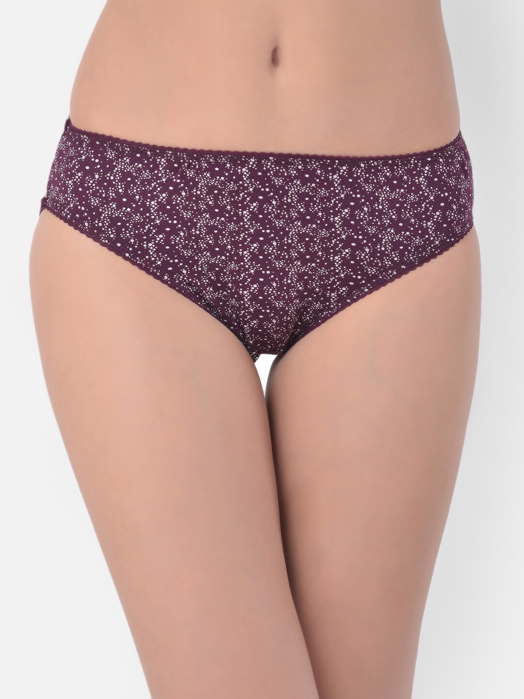 Clovia Women Purple Printed Cotton Hipster Briefs