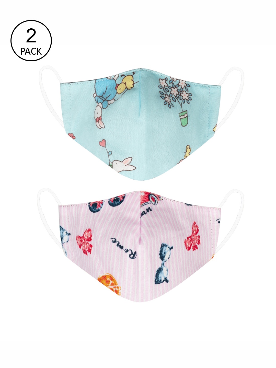VEA Unisex Kids Pack Of 2 Printed 3-Ply Reusable 5-Layered Protective Outdoor Cotton Masks, Blue
VEA Unisex Kids Pack Of 2 Printed 3-Ply Reusable 5-Layered Protective Outdoor Cotton Masks, Blue