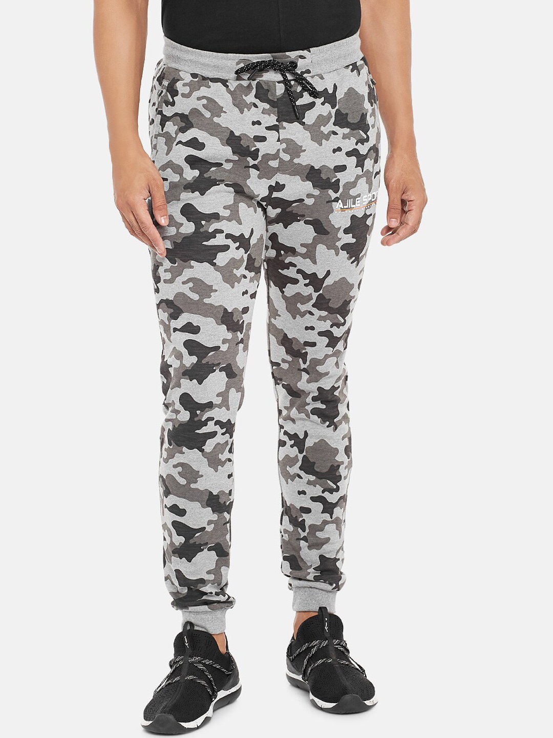 Ajile by Pantaloons Men Grey Melange & Black Camouflage Printed Pure Cotton Slim-Fit Joggers
Ajile by Pantaloons Men Grey Melange & Black Camouflage Printed Pure Cotton Slim-Fit Joggers