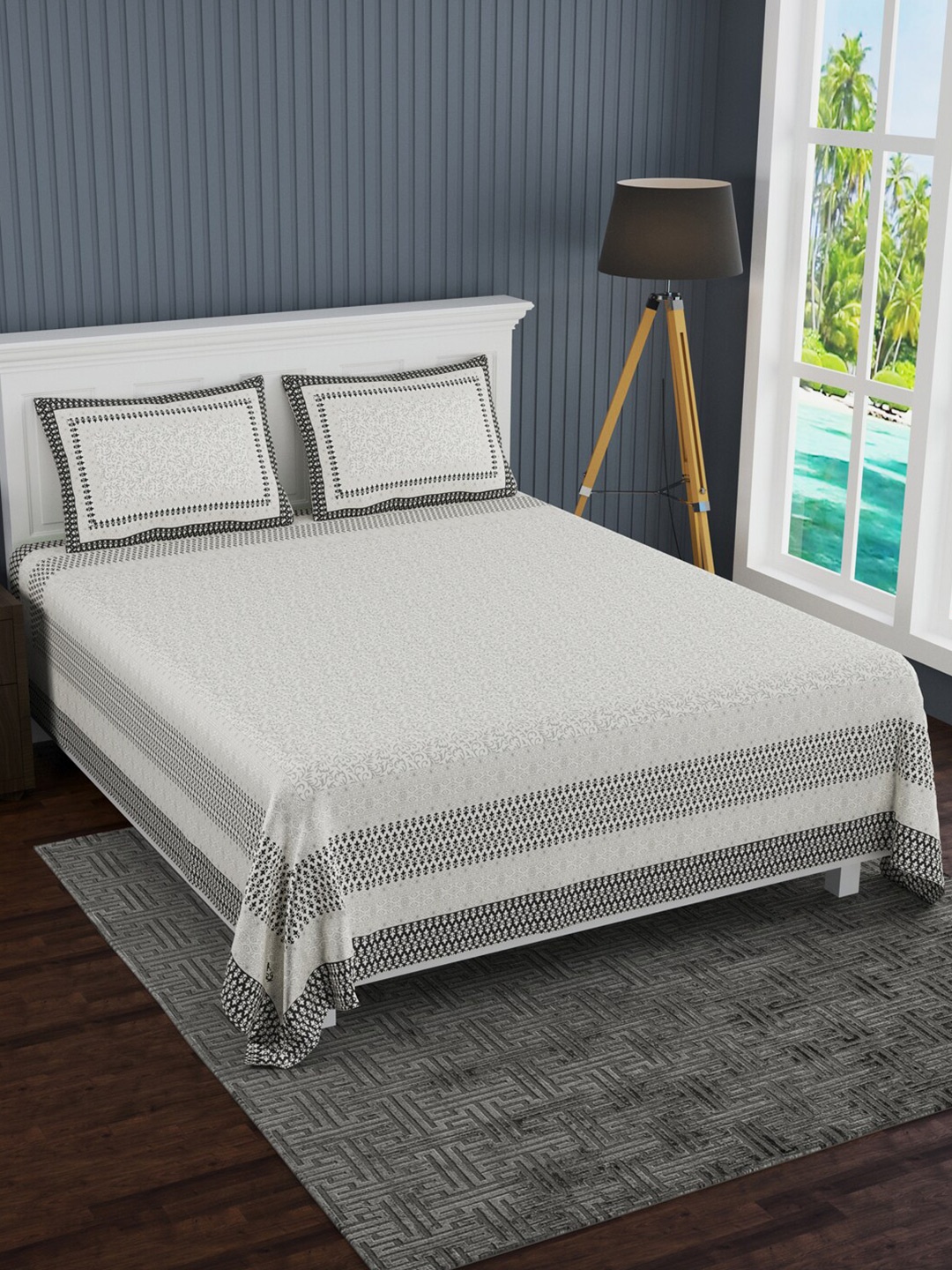 LIVING ROOTS White & Grey Floral 210 TC Cotton King Bedsheet with 2 Pillow Covers
LIVING ROOTS White & Grey Floral 210 TC Cotton King Bedsheet with 2 Pillow Covers