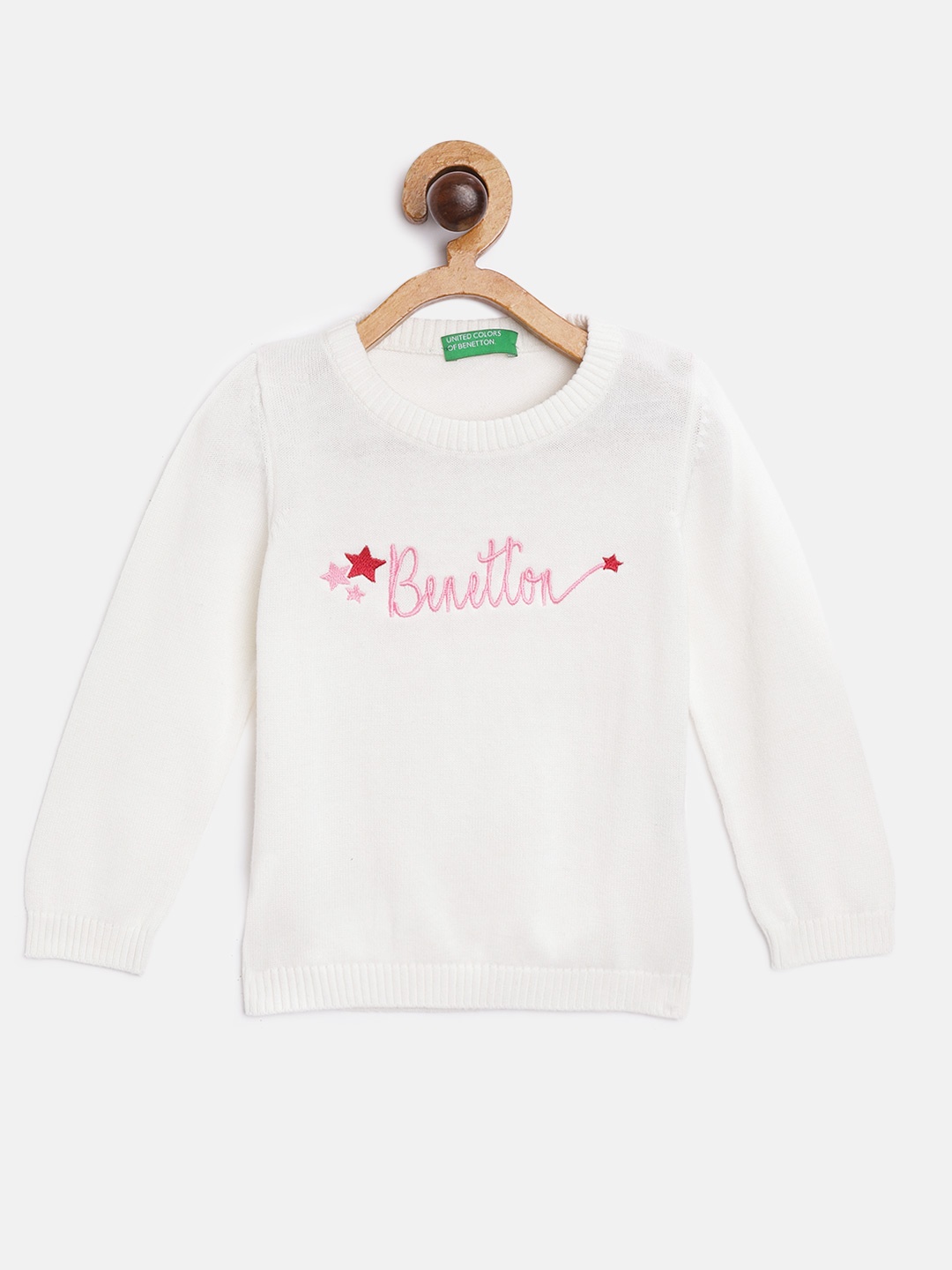 United Colors of Benetton Girls White & Pink Pure Cotton Brand Logo Embroidered Pullover
United Colors of Benetton Girls White & Pink Pure Cotton Brand Logo Embroidered Pullover