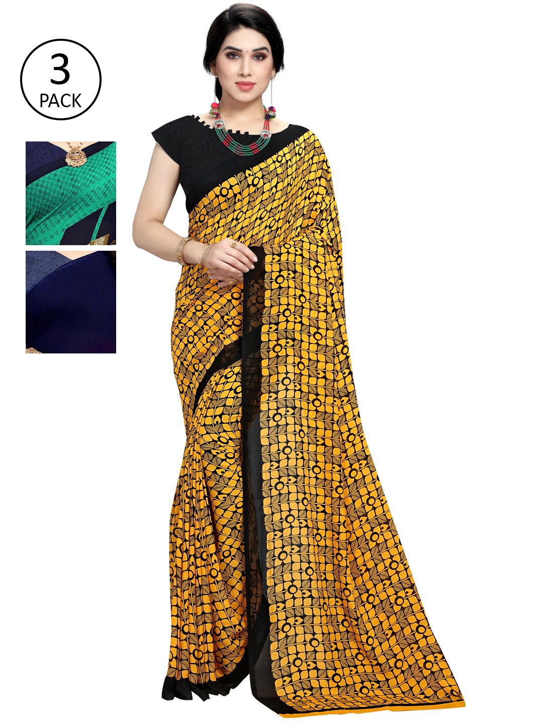 KALINI Woman Pack of 3 Saree, Multi