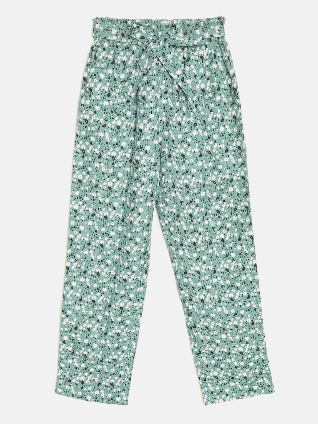 luyk Girls Green & White Cotton Disty Floral Printed Paperbag Regular Trousers with Belt
luyk Girls Green & White Cotton Disty Floral Printed Paperbag Regular Trousers with Belt
