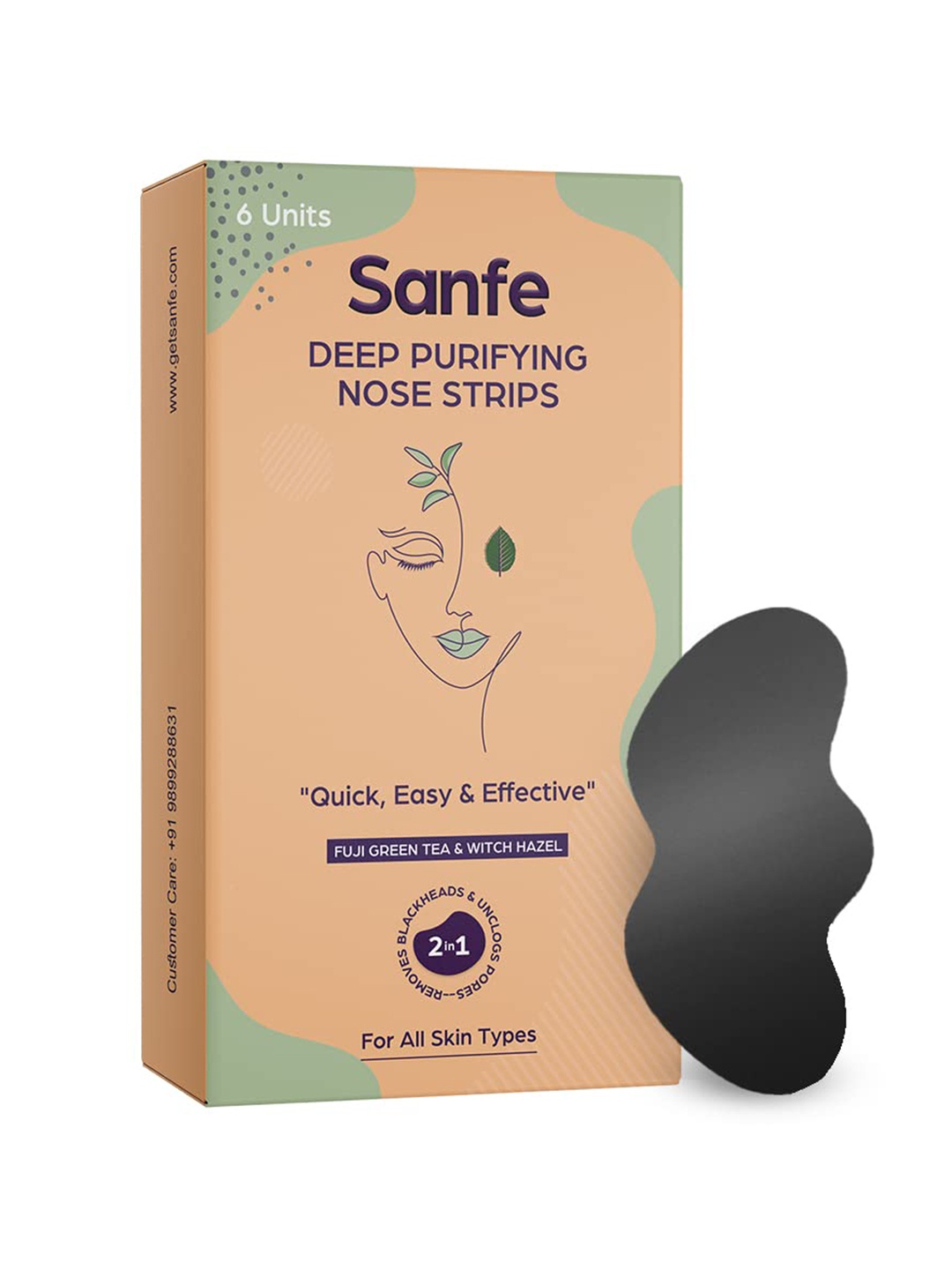 Sanfe Women Deep Purifying Nose Strips To Remove Blackheads & Cleanse Pores - 6 Pcs, Beige
Sanfe Women Deep Purifying Nose Strips To Remove Blackheads & Cleanse Pores - 6 Pcs, Beige