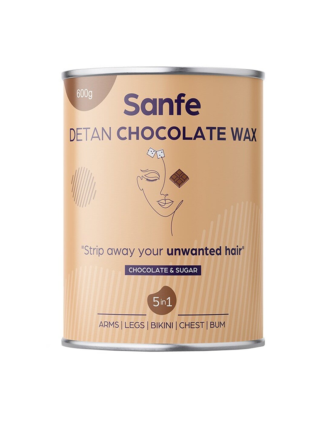 Sanfe Detan Chocolate Wax for Smooth Hair Removal For Arms, Legs, Chest & Body, Beige
Sanfe Detan Chocolate Wax for Smooth Hair Removal For Arms, Legs, Chest & Body, Beige