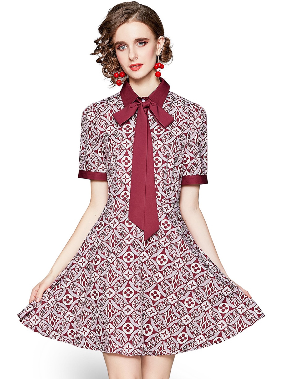 JC Collection Red Floral Mini Dress
