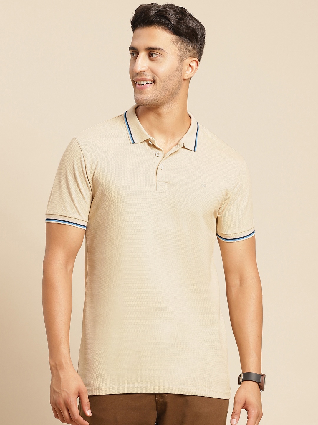 United Colors of Benetton Men Beige Solid Pure Cotton Polo Collar Pure Cotton T-shirt
United Colors of Benetton Men Beige Solid Pure Cotton Polo Collar Pure Cotton T-shirt