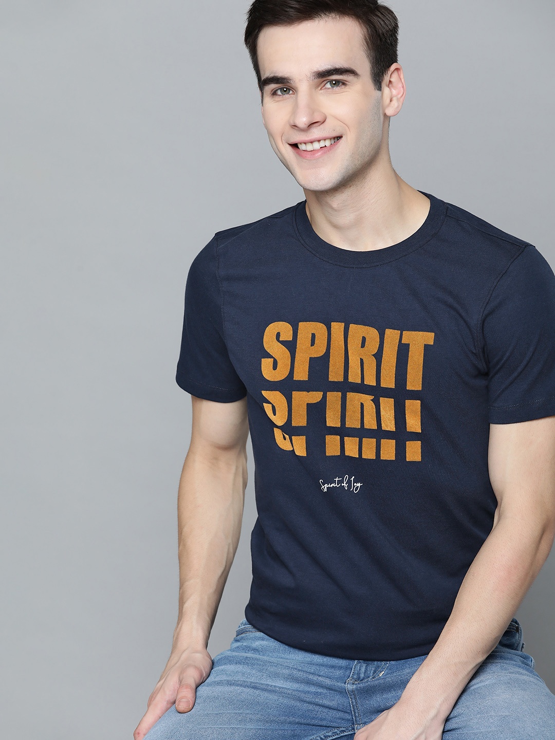 Mast Harbour Men Navy Blue Mustard Brown Pure Cotton Typography Printed Pure Cotton T-shirt
Mast Harbour Men Navy Blue Mustard Brown Pure Cotton Typography Printed Pure Cotton T-shirt
