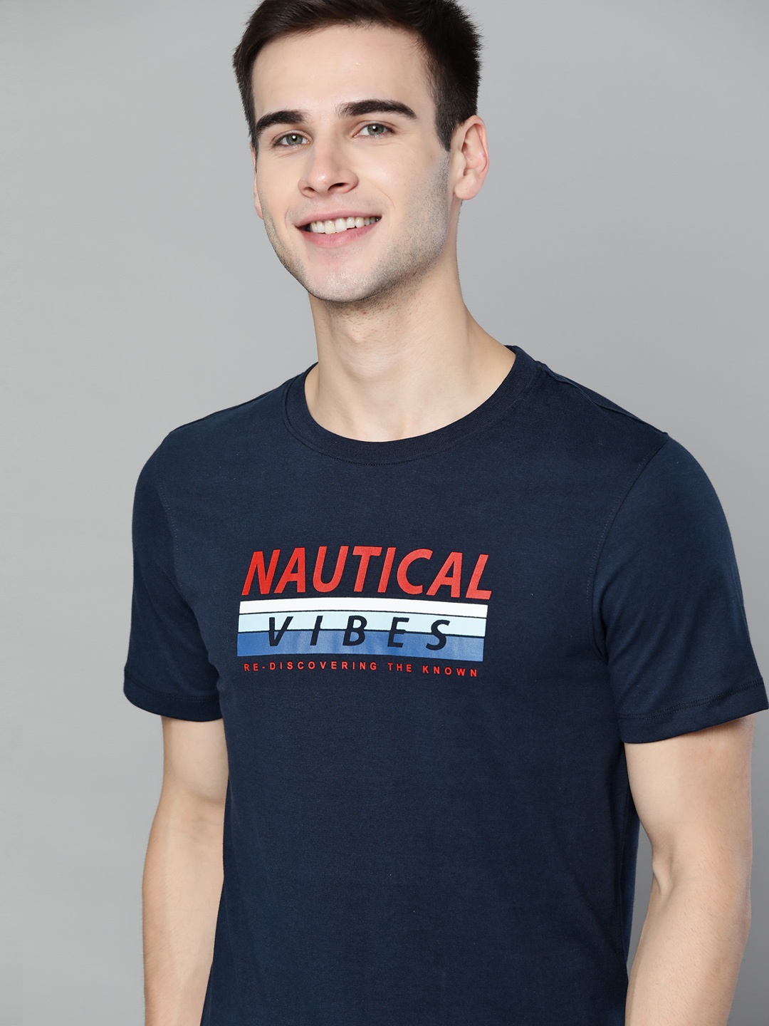 Mast & Harbour Men Navy Blue Pure Cotton Wardrobe Essentials Typography Printed T-shirt
Mast & Harbour Men Navy Blue Pure Cotton Wardrobe Essentials Typography Printed T-shirt