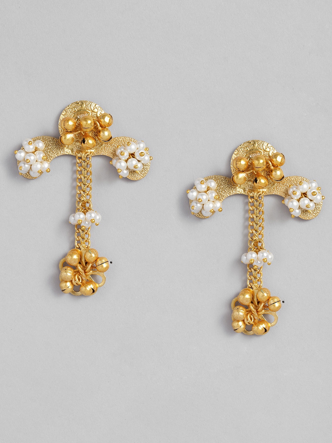 MIDASKART Gold-Toned Rhodium-Plated Handcrafted Pearl Studded Contemporary Drop Earrings
MIDASKART Gold-Toned Rhodium-Plated Handcrafted Pearl Studded Contemporary Drop Earrings