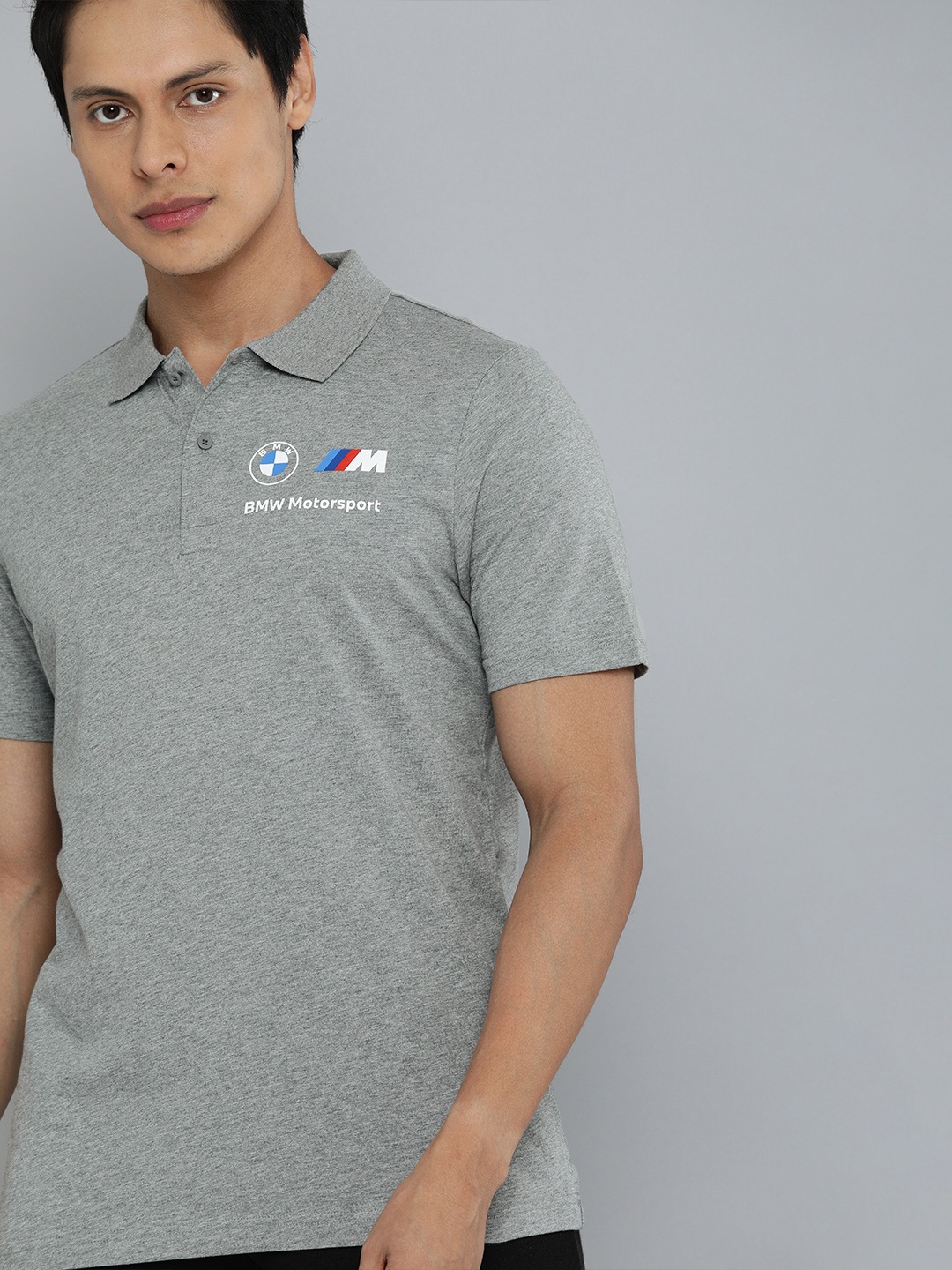 PUMA Motorsport Men Grey BMW M Motorsport Essential Polo Collar Pure Cotton Motorsport T-shirt
PUMA Motorsport Men Grey BMW M Motorsport Essential Polo Collar Pure Cotton Motorsport T-shirt