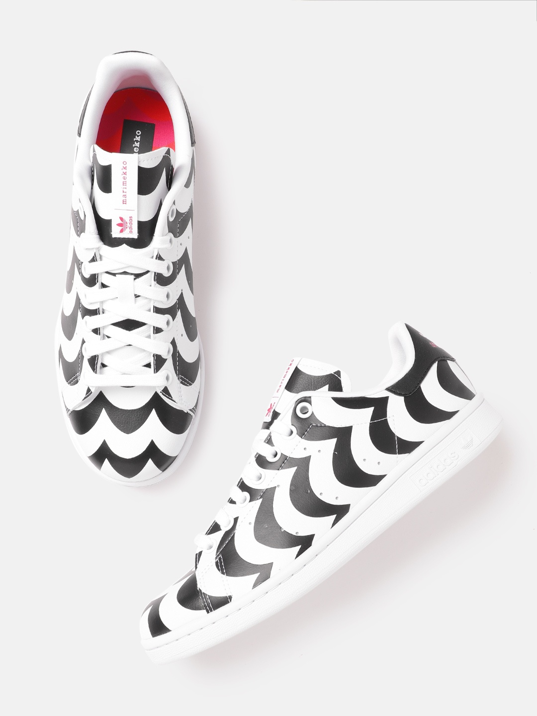 ADIDAS Originals Women White & Black Marimekko Stan Smith Printed Sustainable Sneakers
ADIDAS Originals Women White & Black Marimekko Stan Smith Printed Sustainable Sneakers