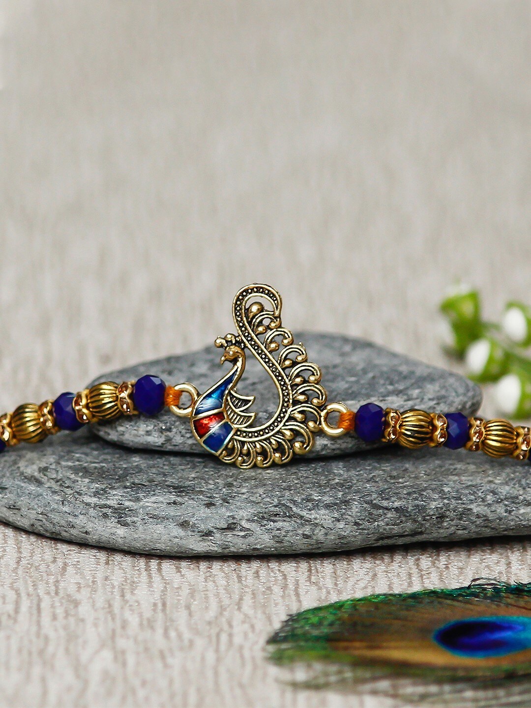 eCraftIndia Designer Unisex Peocock Rakhi And Roli Chawal Pack, Best Wishes Greeting Card, Blue
eCraftIndia Designer Unisex Peocock Rakhi And Roli Chawal Pack, Best Wishes Greeting Card, Blue