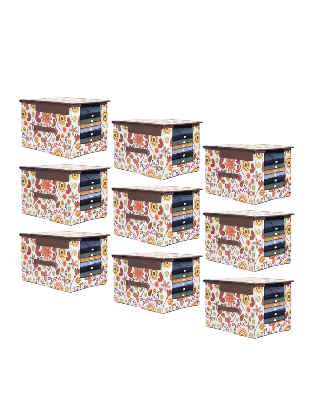 prettykrafts Set Of 9 White & Brown Floral Printed Foldable Shirt Stacker Organizers With Handles
prettykrafts Set Of 9 White & Brown Floral Printed Foldable Shirt Stacker Organizers With Handles