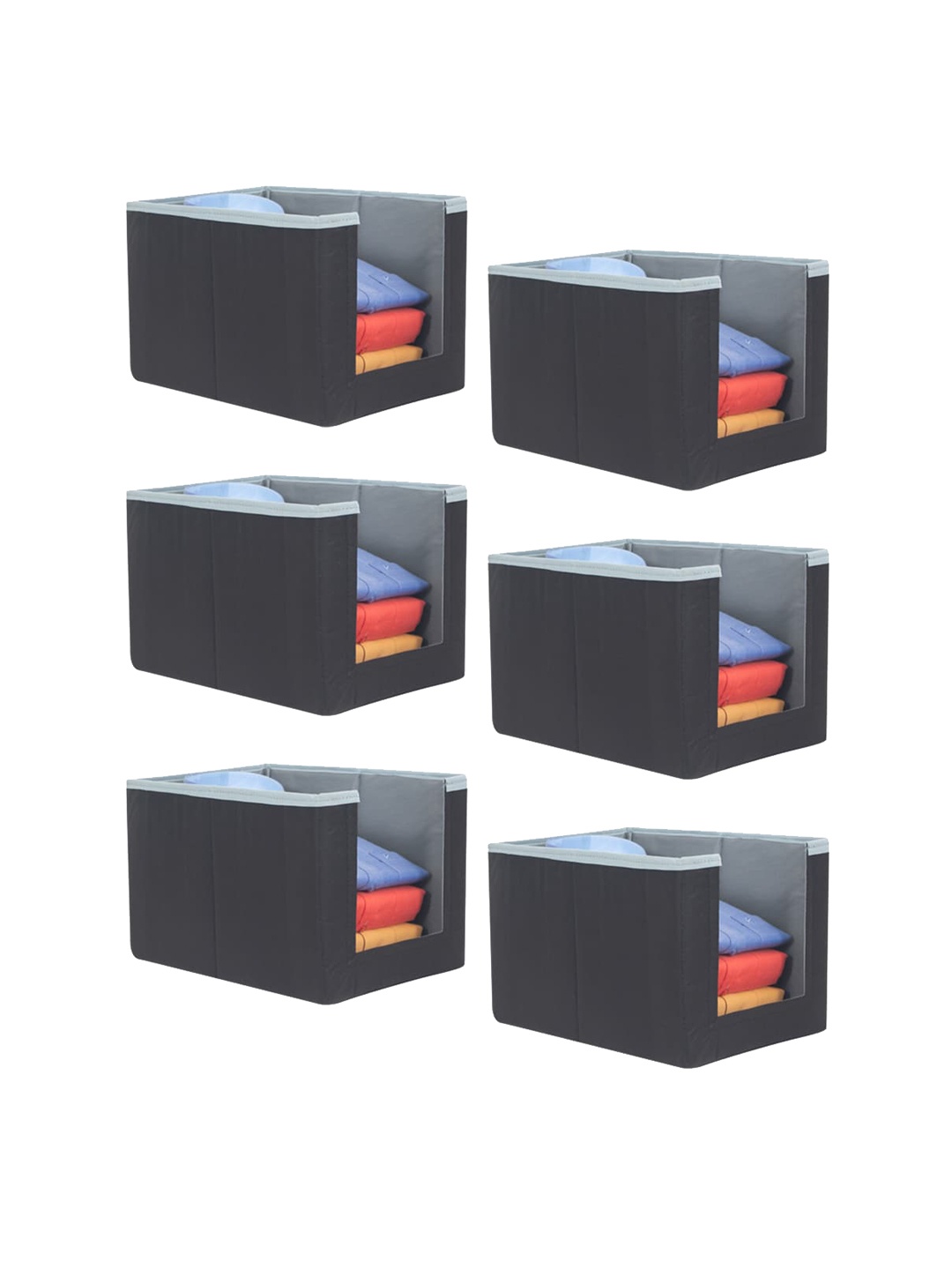 prettykrafts Set Of 6 Grey & Black Solid Foldable Rectangle Shirt Stacker Organisers
prettykrafts Set Of 6 Grey & Black Solid Foldable Rectangle Shirt Stacker Organisers