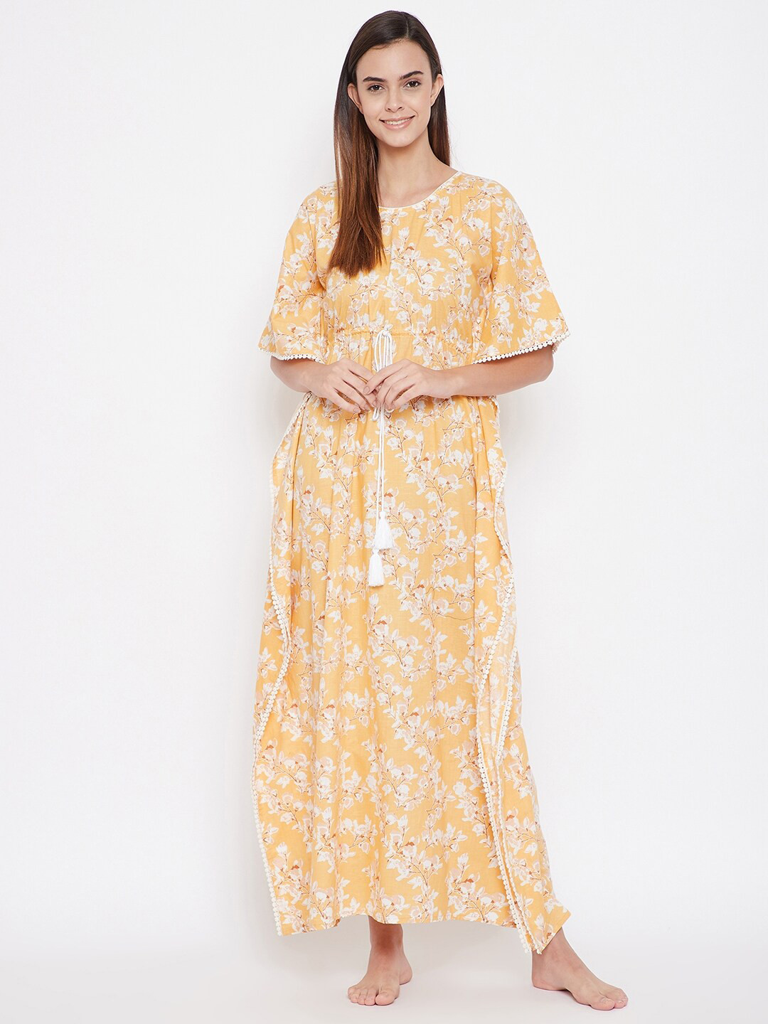 The Kaftan Company Women Yellow Printed Maxi Nightdress
The Kaftan Company Women Yellow Printed Maxi Nightdress