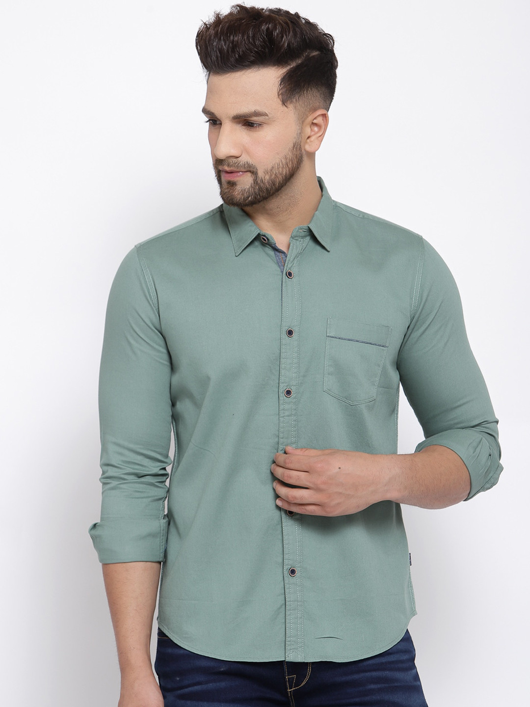 Pepe Jeans Men Green Pure Cotton Casual Shirt 
Pepe Jeans Men Green Pure Cotton Casual Shirt