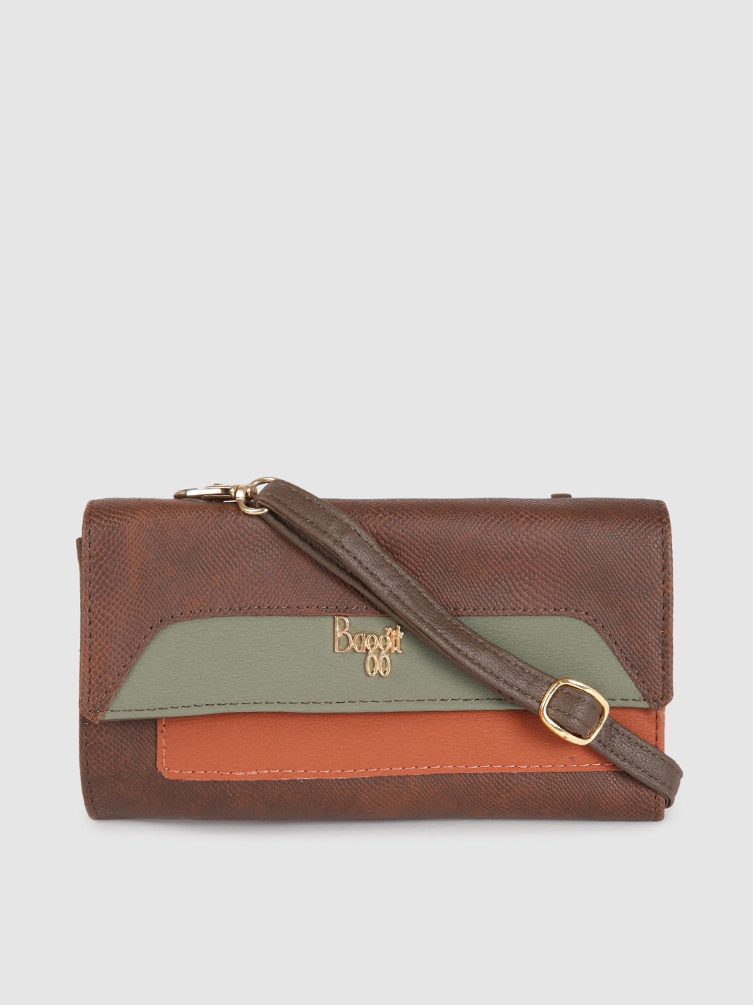 Baggit Women Brown & Orange Animal Textured Synthetic Leather Two Fold Wallet with Sling Strap
Baggit Women Brown & Orange Animal Textured Synthetic Leather Two Fold Wallet with Sling Strap