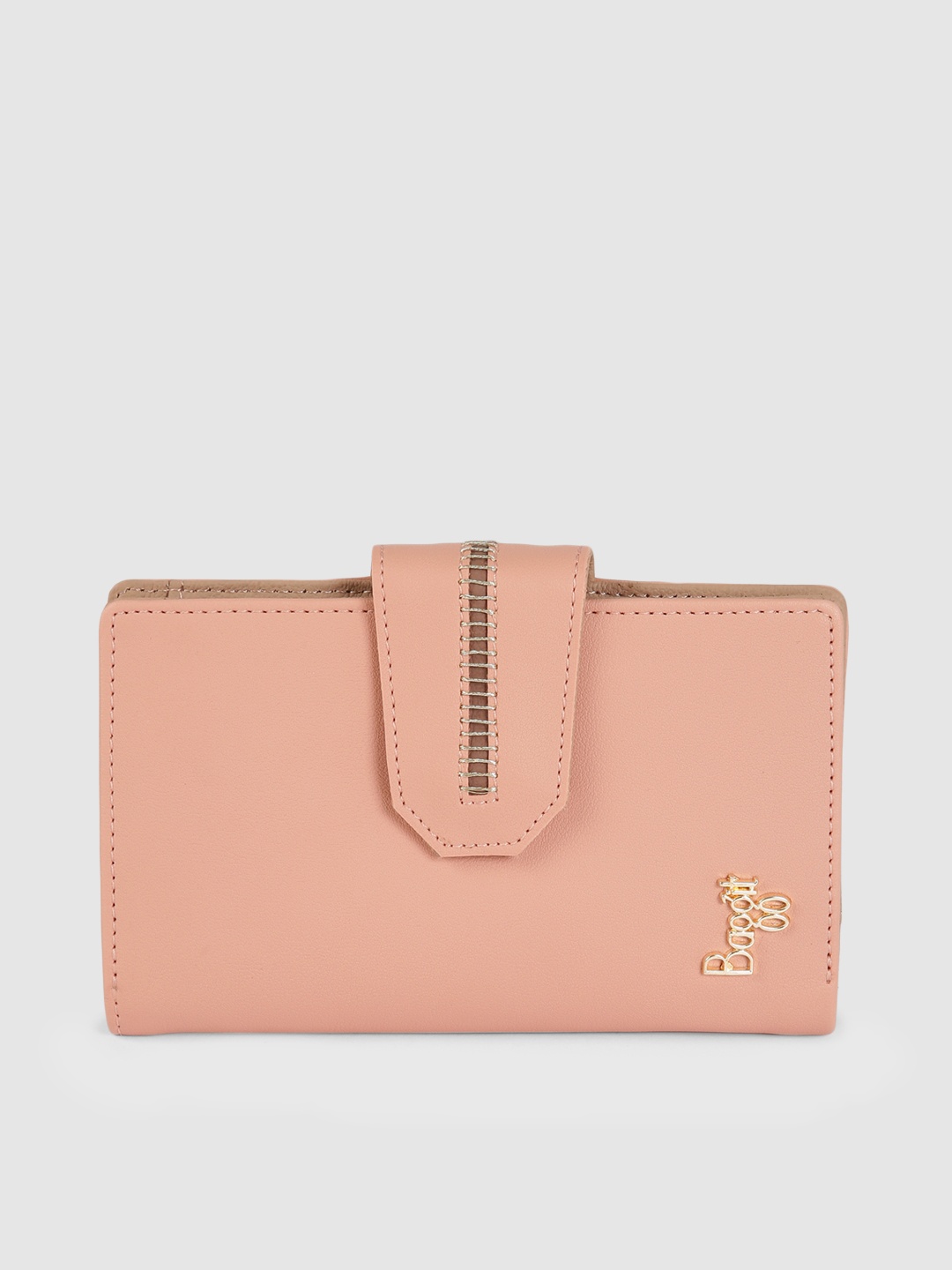 Baggit Women Pink Solid Synthetic Leather Two Fold Wallet
