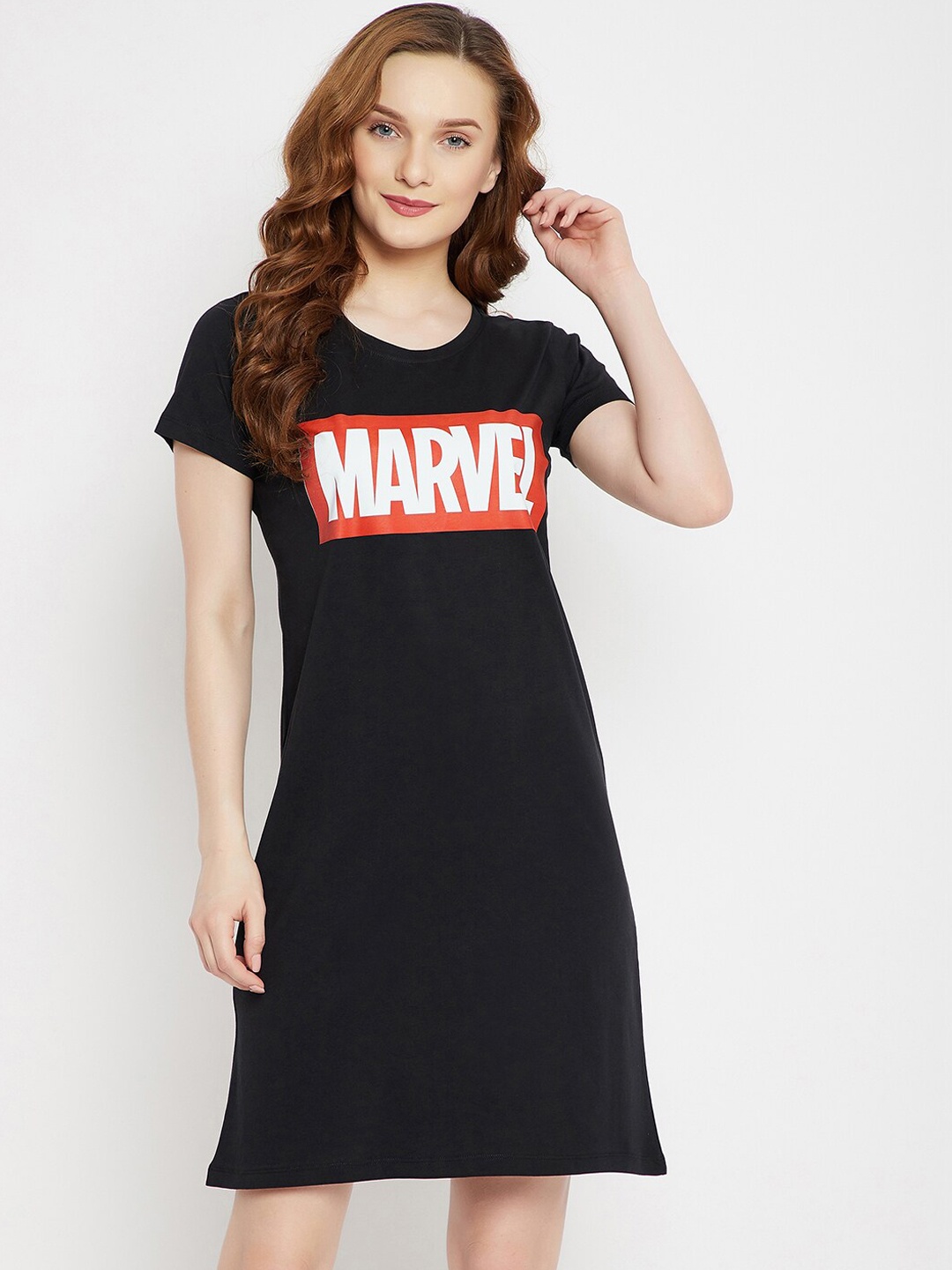 Disney by Wear Your Mind Women Black & Red Marvel Avengers Printed Pure Cotton Sleep Shirt
Disney by Wear Your Mind Women Black & Red Marvel Avengers Printed Pure Cotton Sleep Shirt