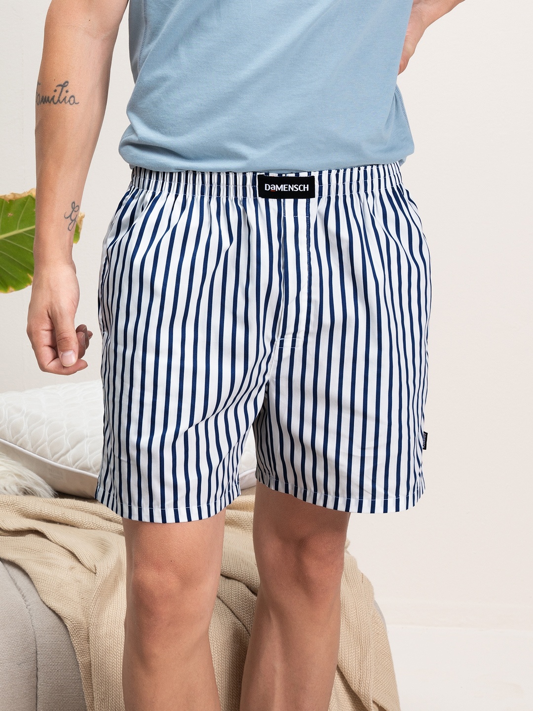 DAMENSCH Men Striped Ultra-Light Cotton Regular Fit Boxer Shorts DAM-STP-LBX-CSW, White
DAMENSCH Men Striped Ultra-Light Cotton Regular Fit Boxer Shorts DAM-STP-LBX-CSW, White