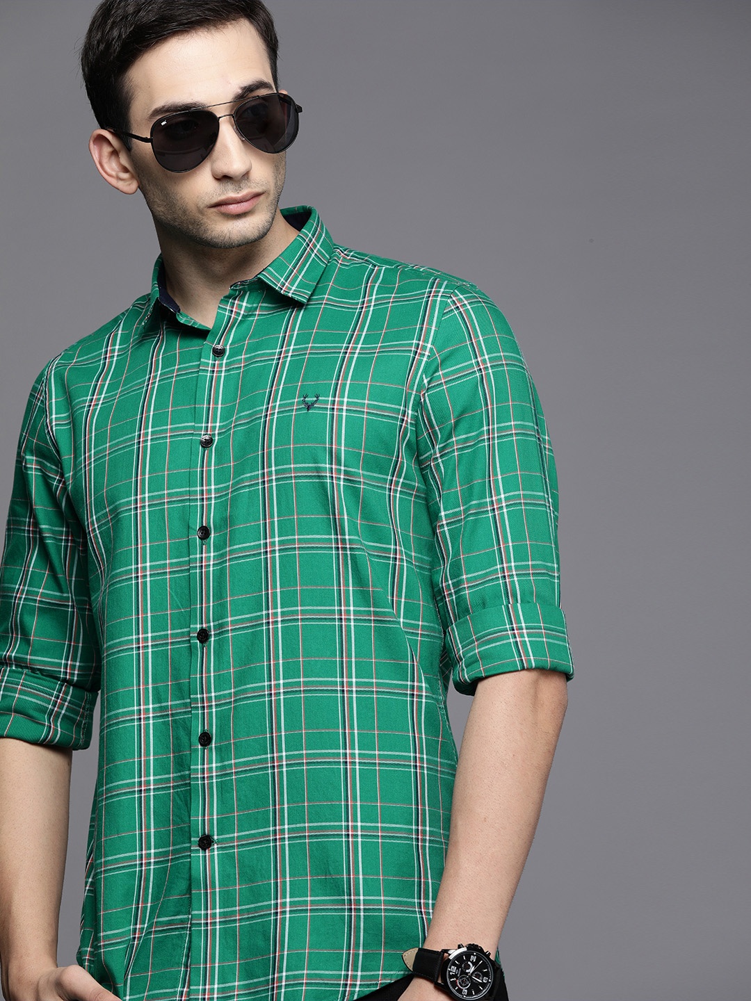 Allen Solly Sport Men Green & Orange Ultra Slim Fit Opaque Checked Casual Shirt
Allen Solly Sport Men Green & Orange Ultra Slim Fit Opaque Checked Casual Shirt