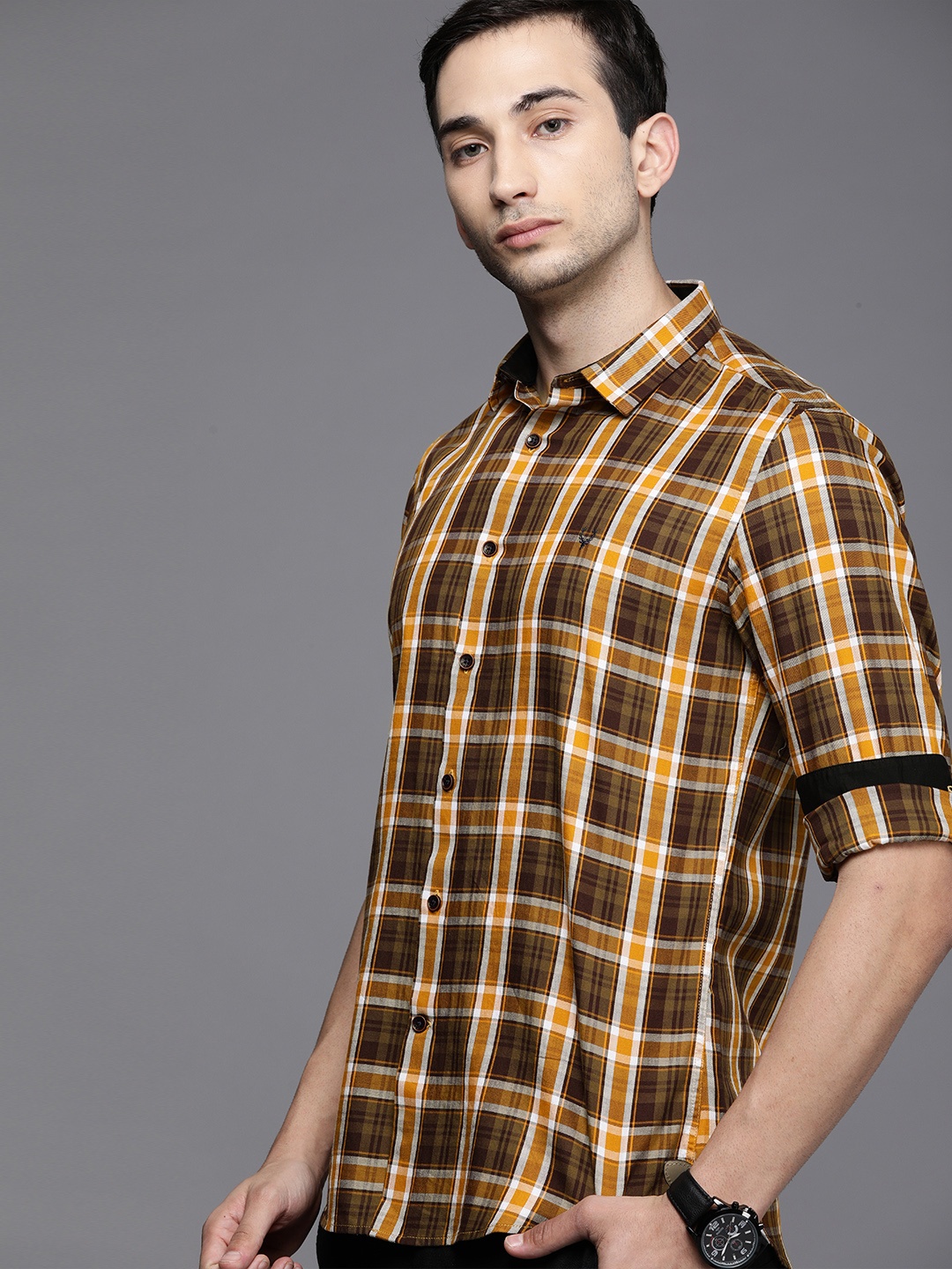 Allen Solly Sport Men Mustard Yellow & Olive Green Ultra Slim Fit Checked Casual Shirt
Allen Solly Sport Men Mustard Yellow & Olive Green Ultra Slim Fit Checked Casual Shirt