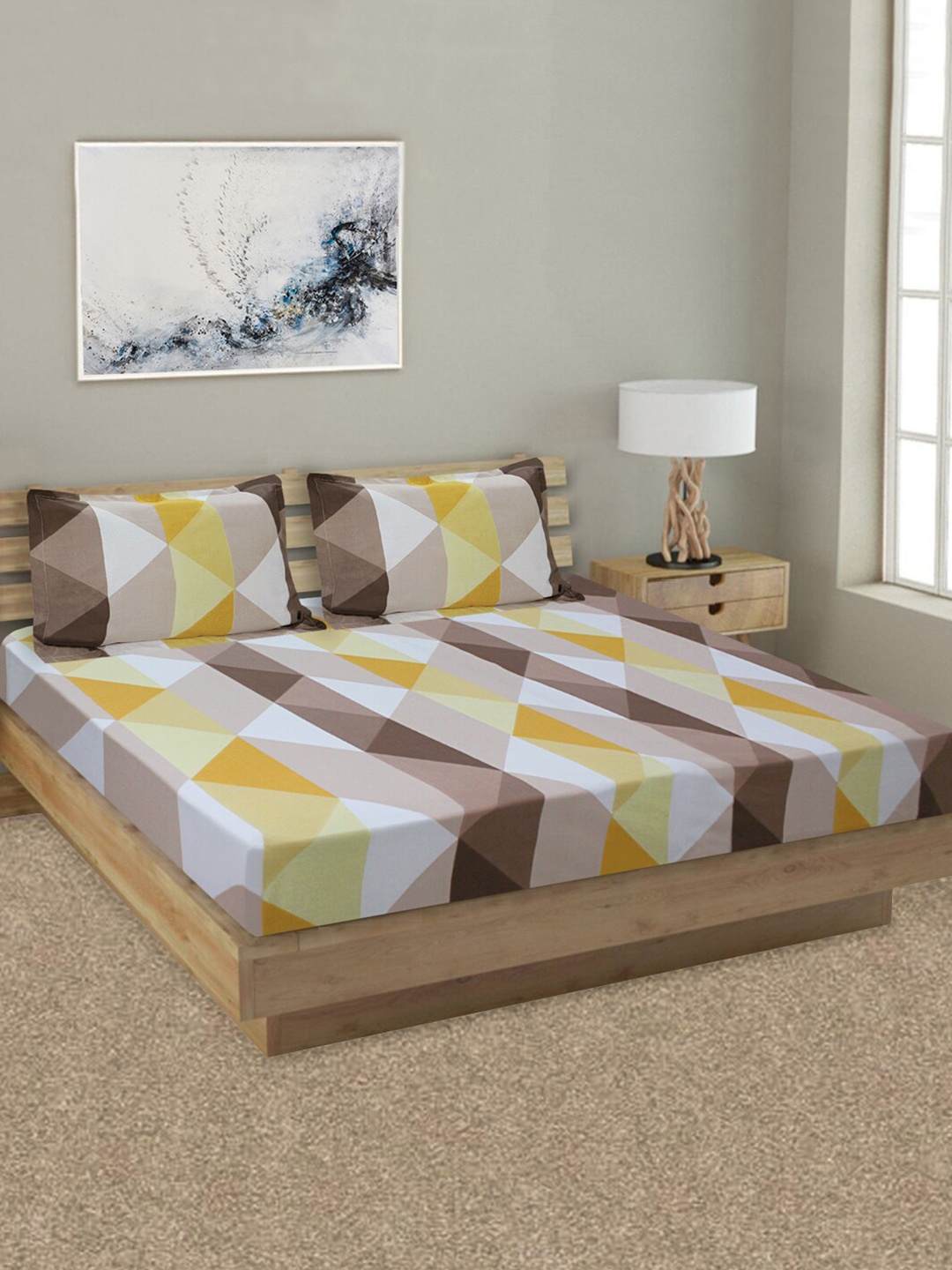 Good Homes by Home Candy Brown & White 144 TC Cotton King Bedsheet with 2 Pillow Covers
Good Homes by Home Candy Brown & White 144 TC Cotton King Bedsheet with 2 Pillow Covers