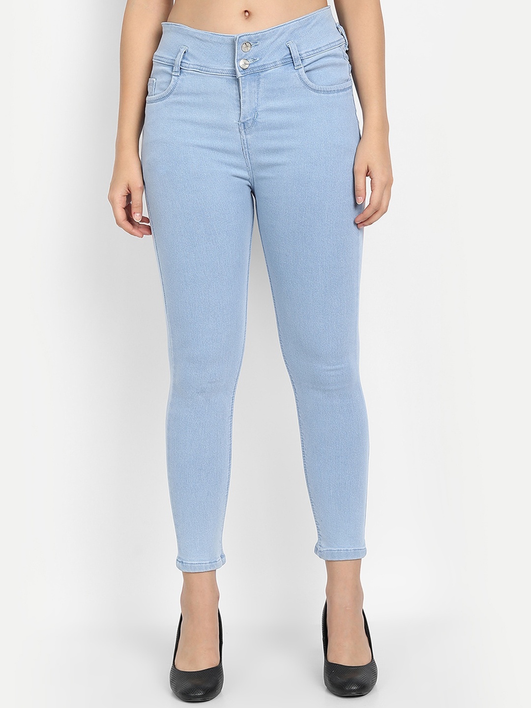 BROADSTAR Women Blue Skinny Fit Stretchable Cropped Jeans